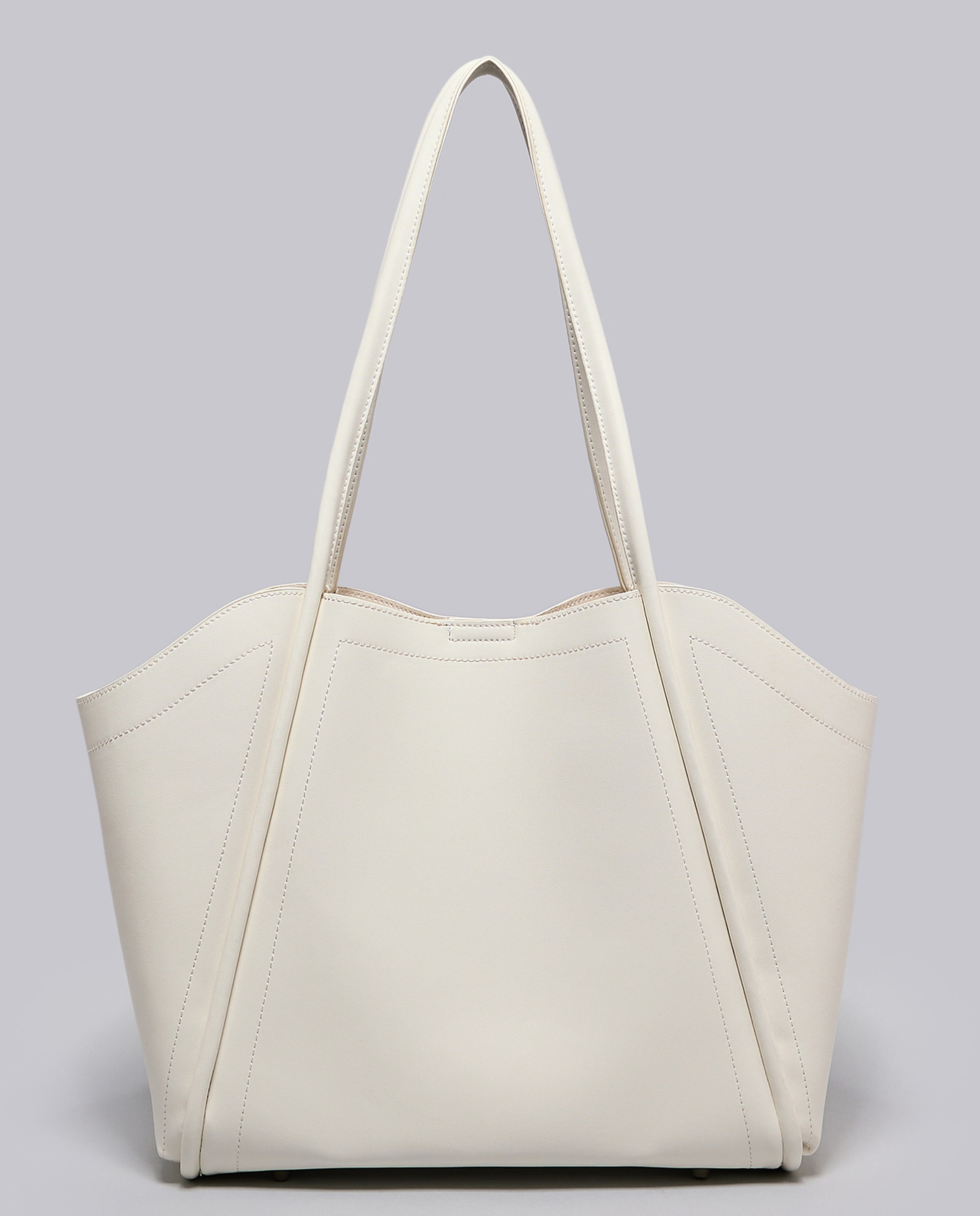 Textured Shoulder Bag with Pouch