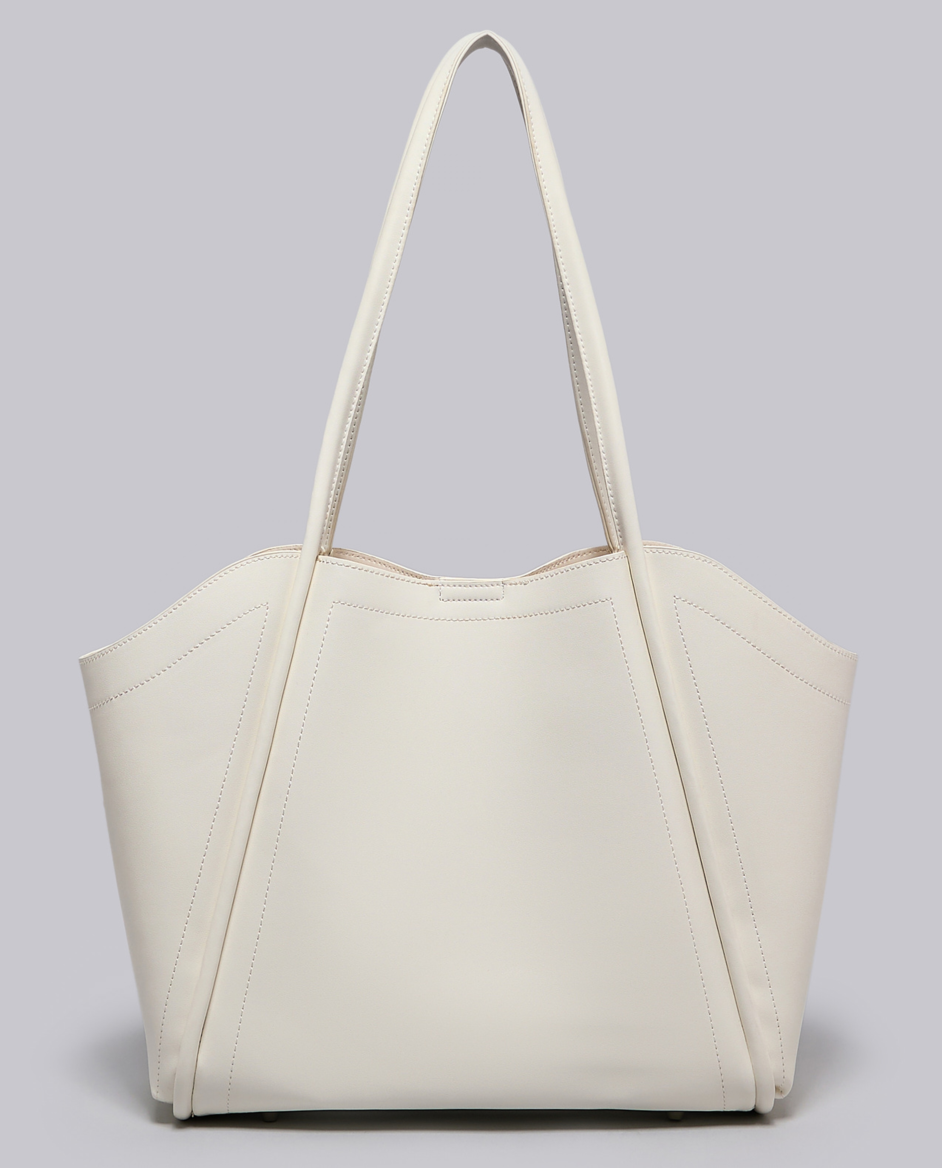 Textured Shoulder Bag with Pouch