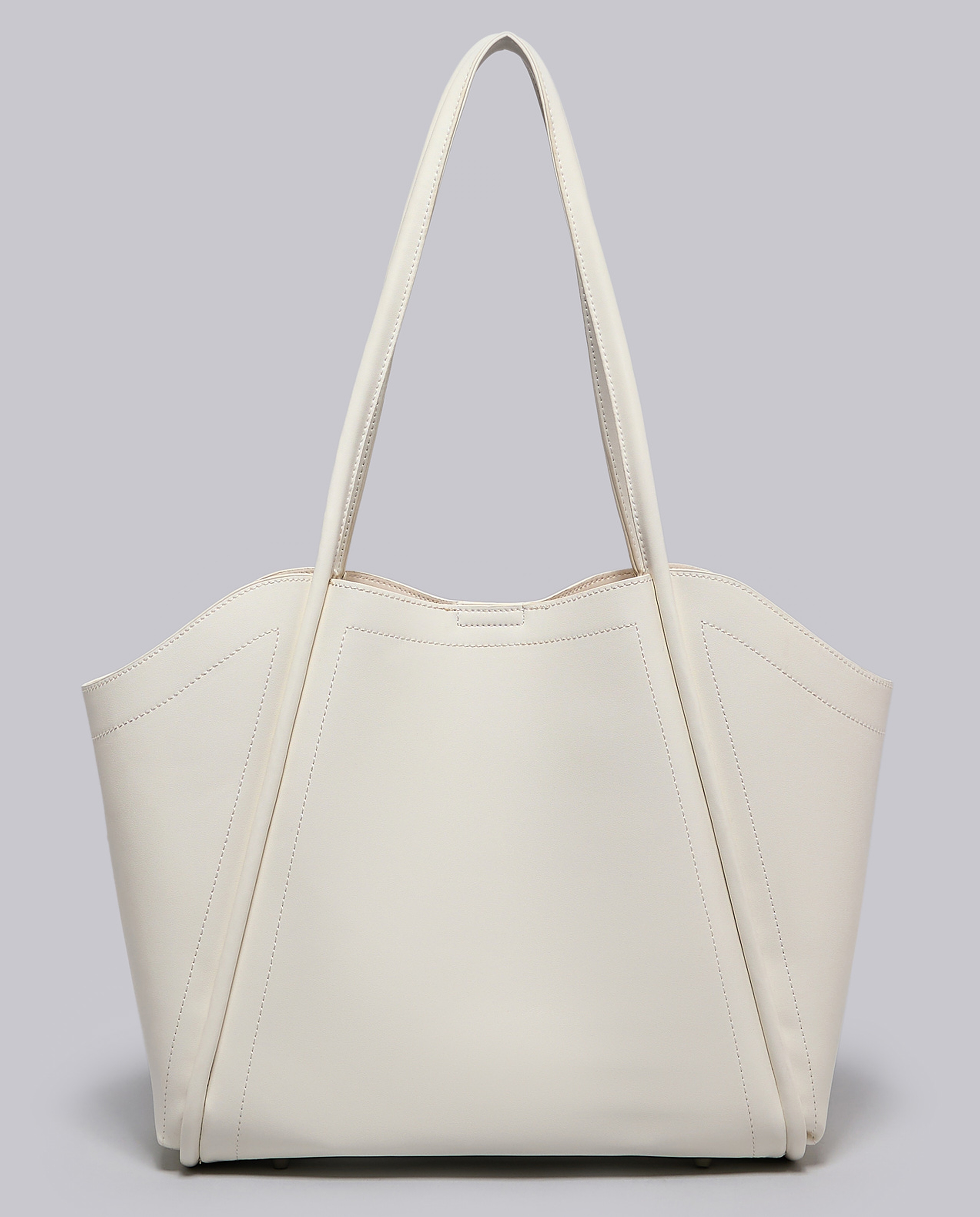 Textured Shoulder Bag with Pouch