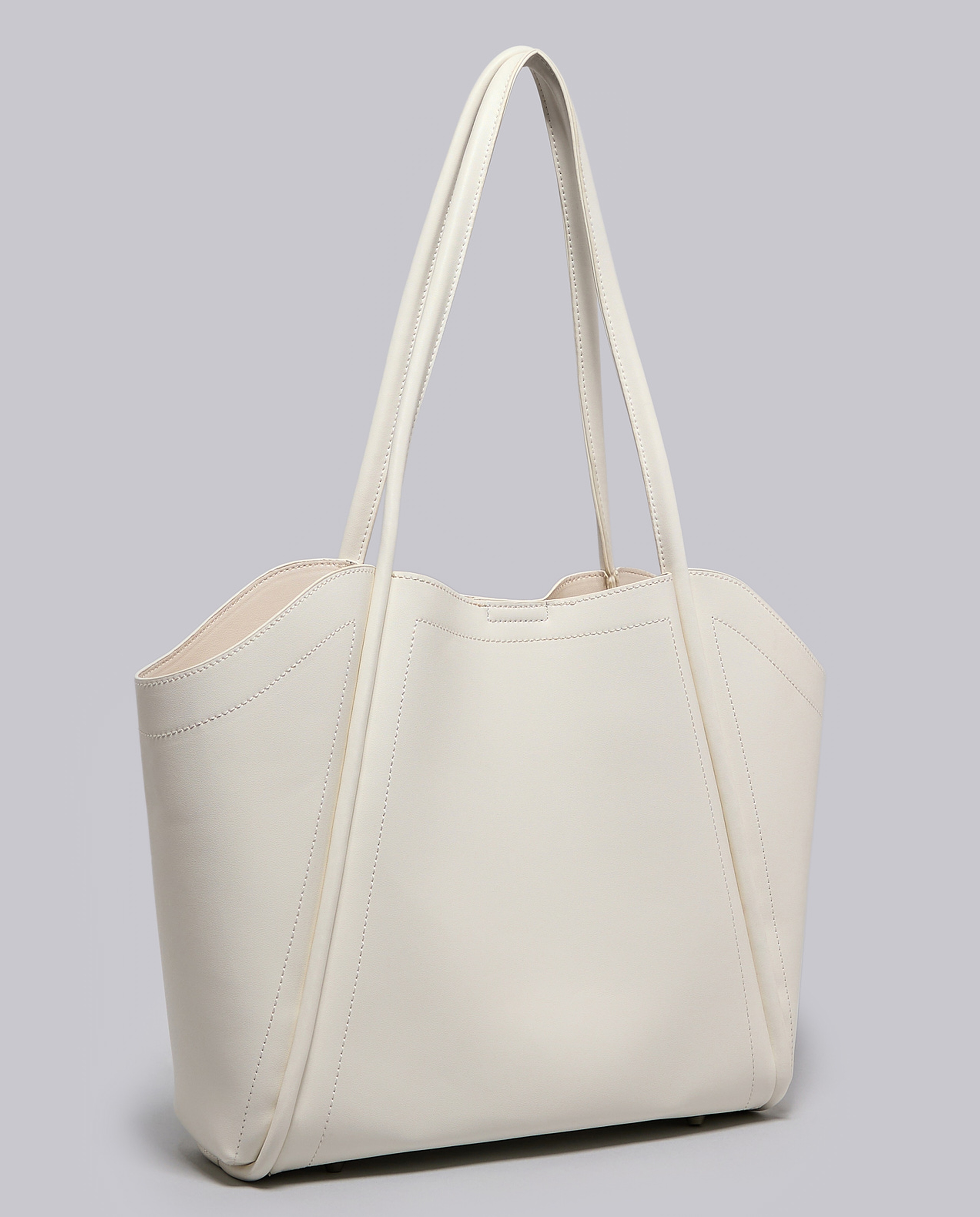 Textured Shoulder Bag with Pouch