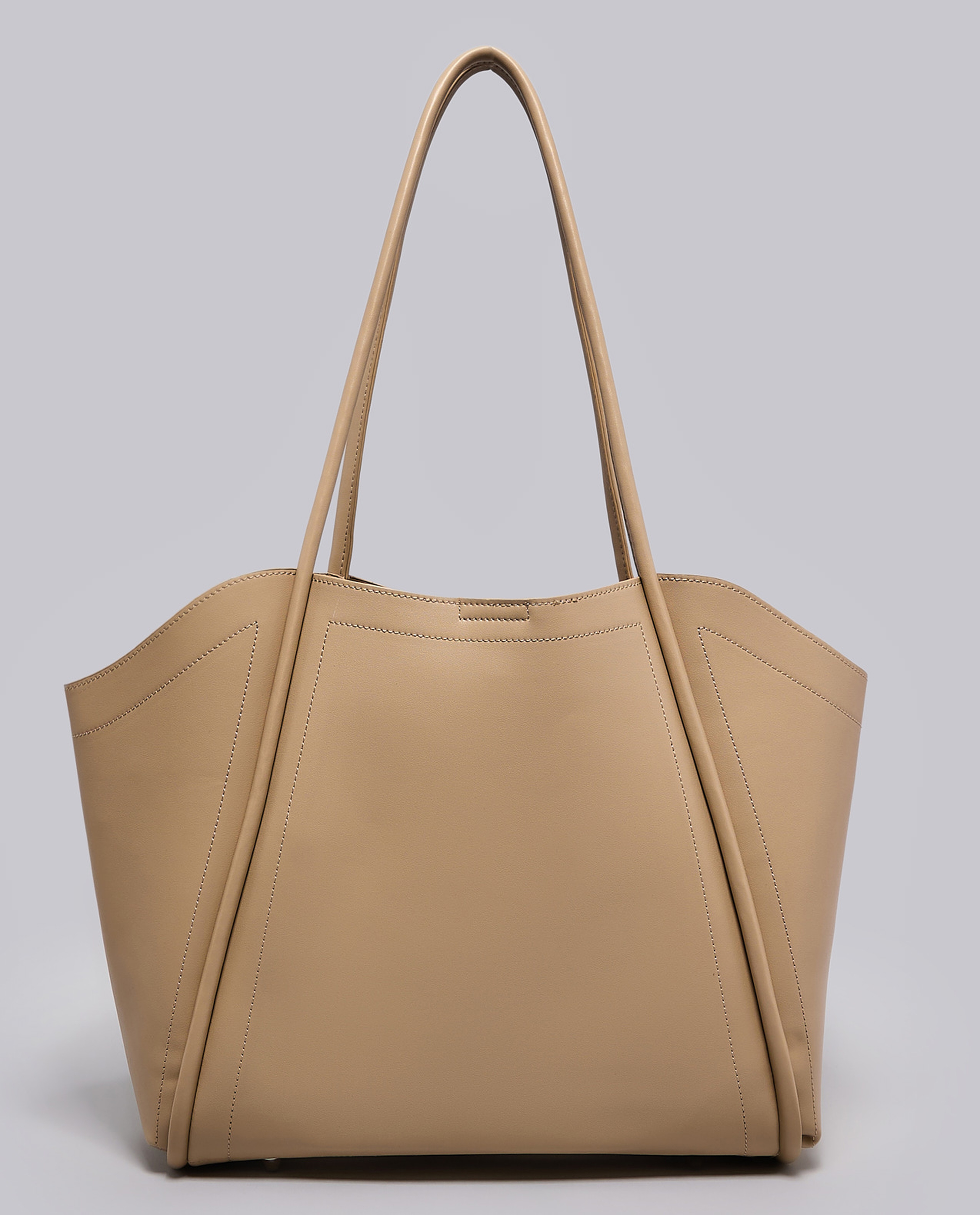 Textured Shoulder Bag with Pouch