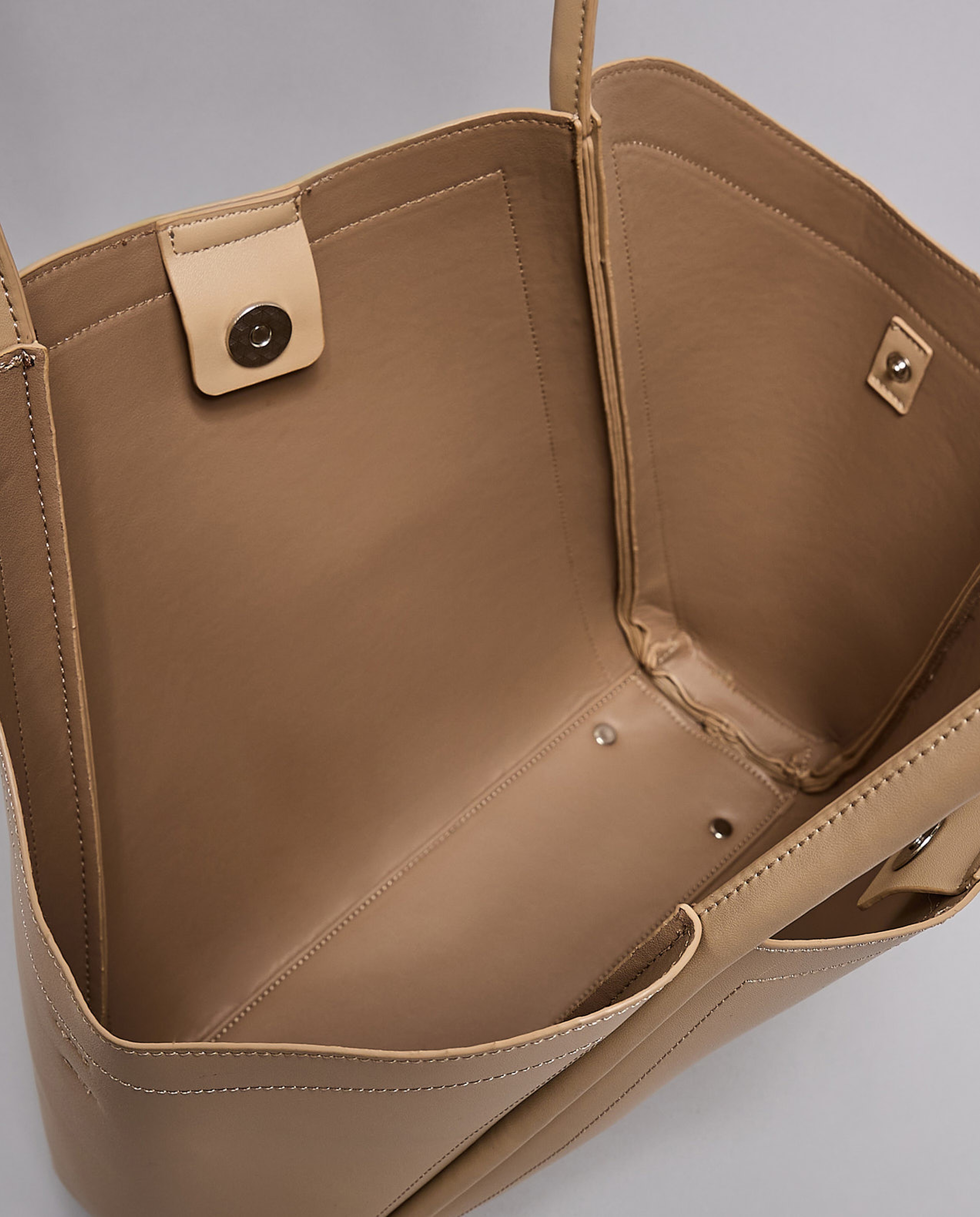 Textured Shoulder Bag with Pouch