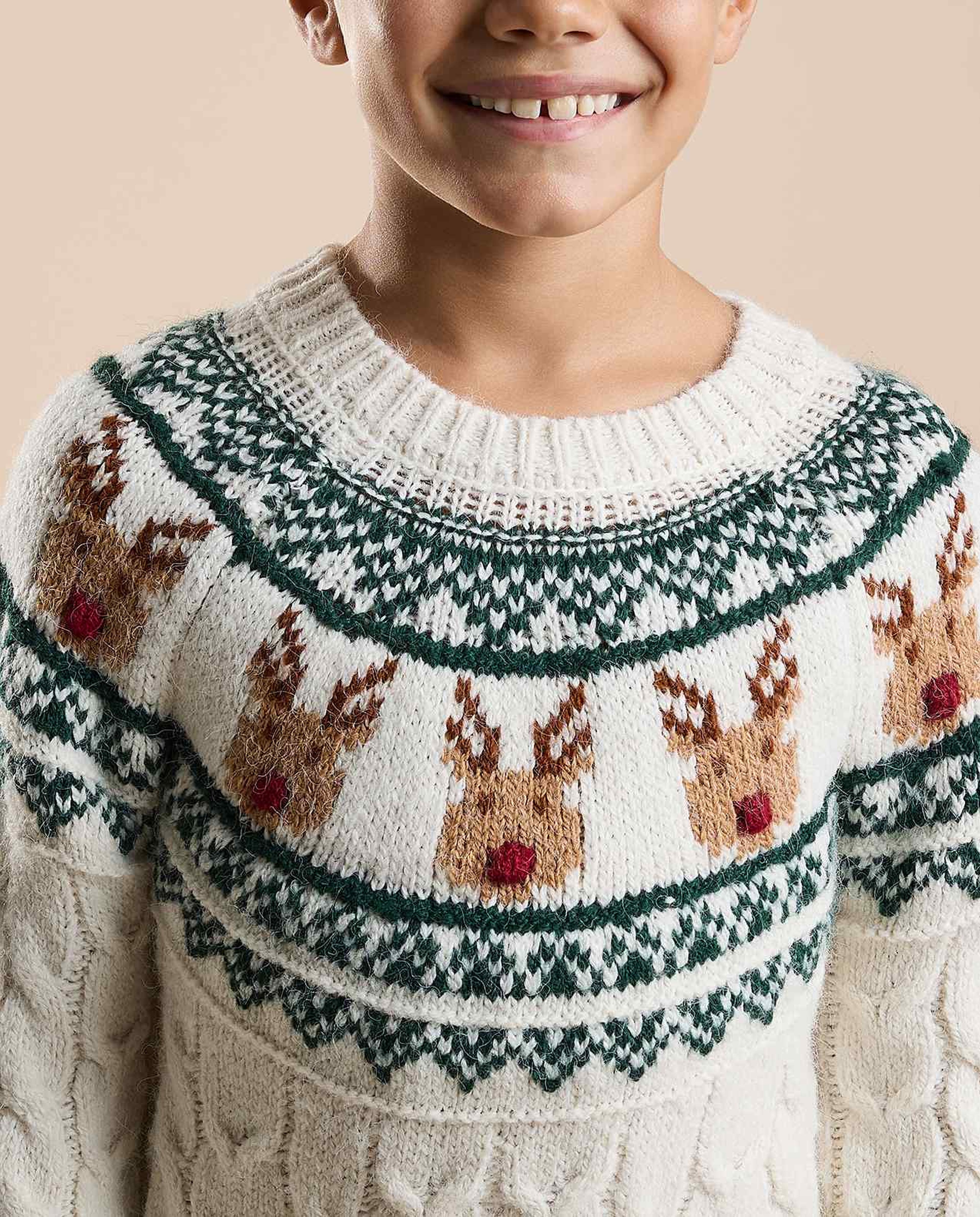 Patterned Sweater with Crew Neck and Long Sleeves