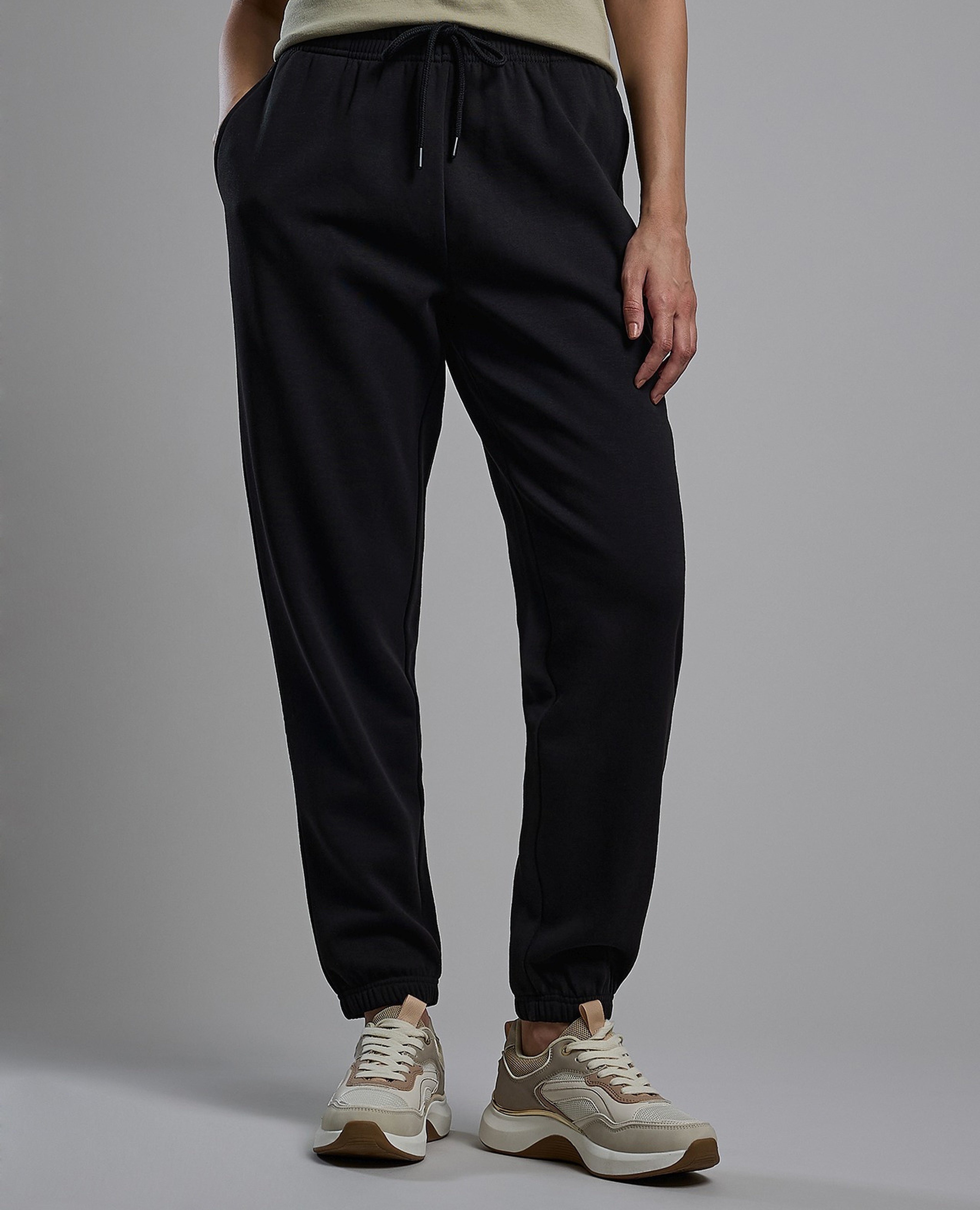 Solid Joggers with Drawstring Waist