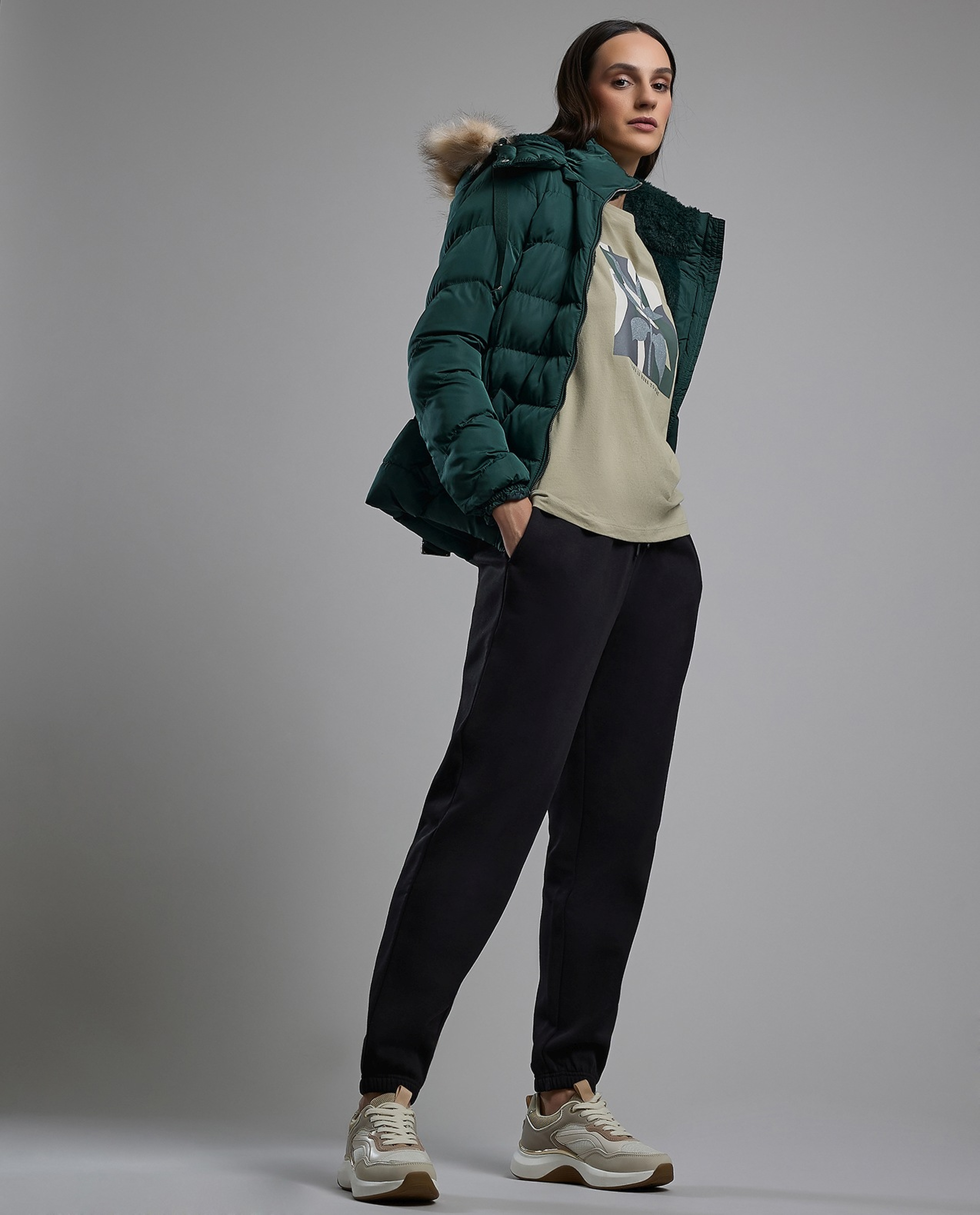 Solid Joggers with Drawstring Waist