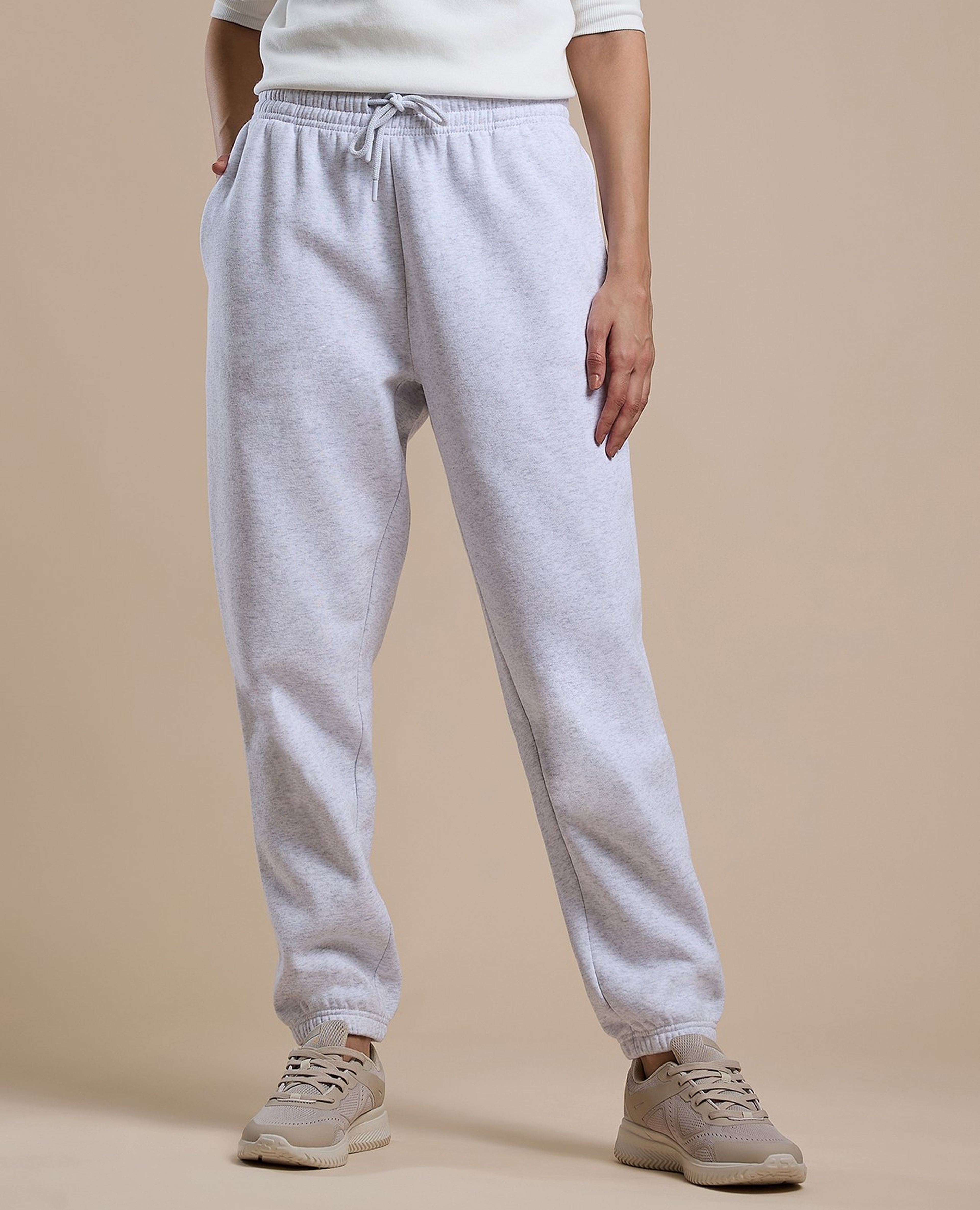 Solid Joggers with Drawstring Waist