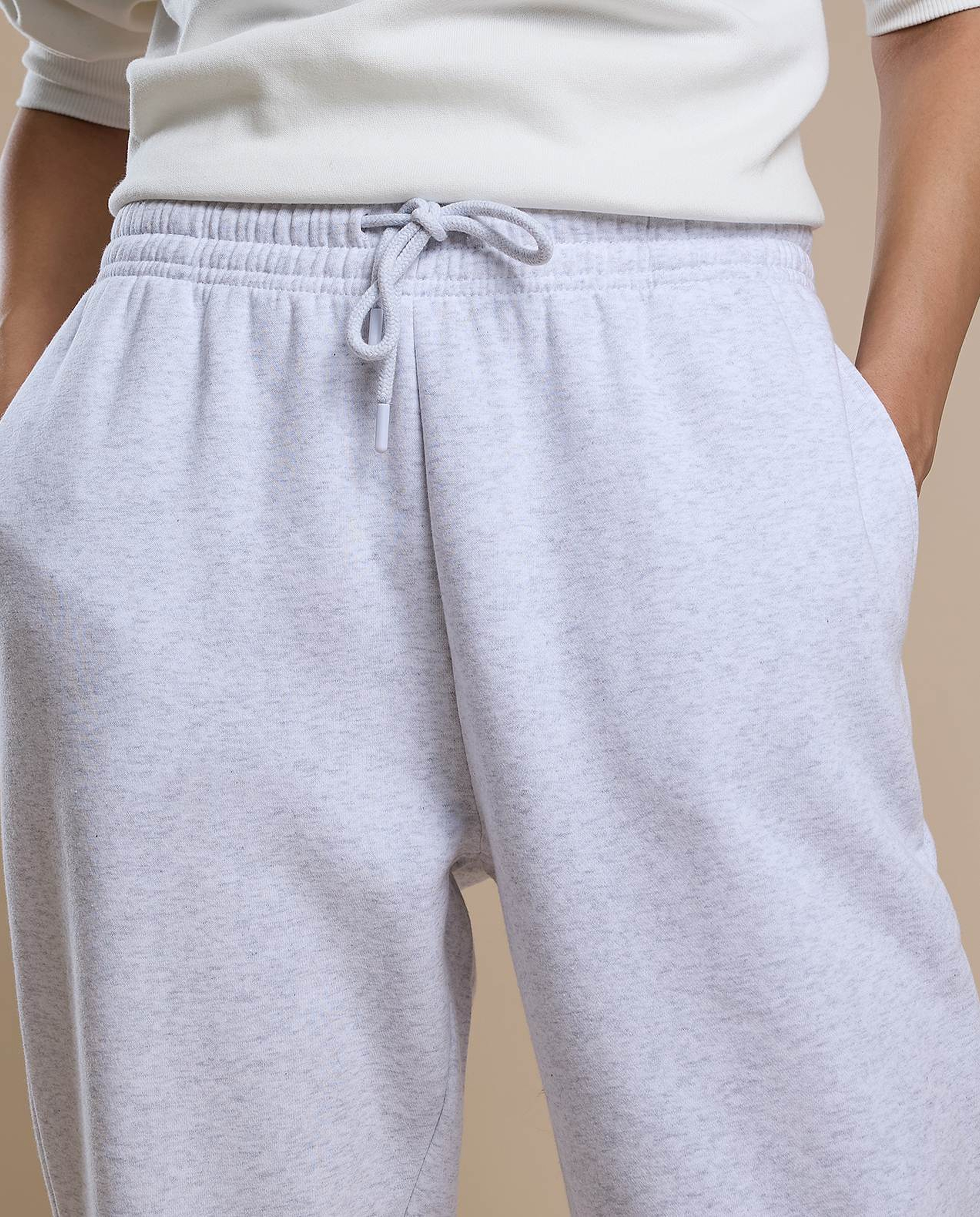Solid Joggers with Drawstring Waist