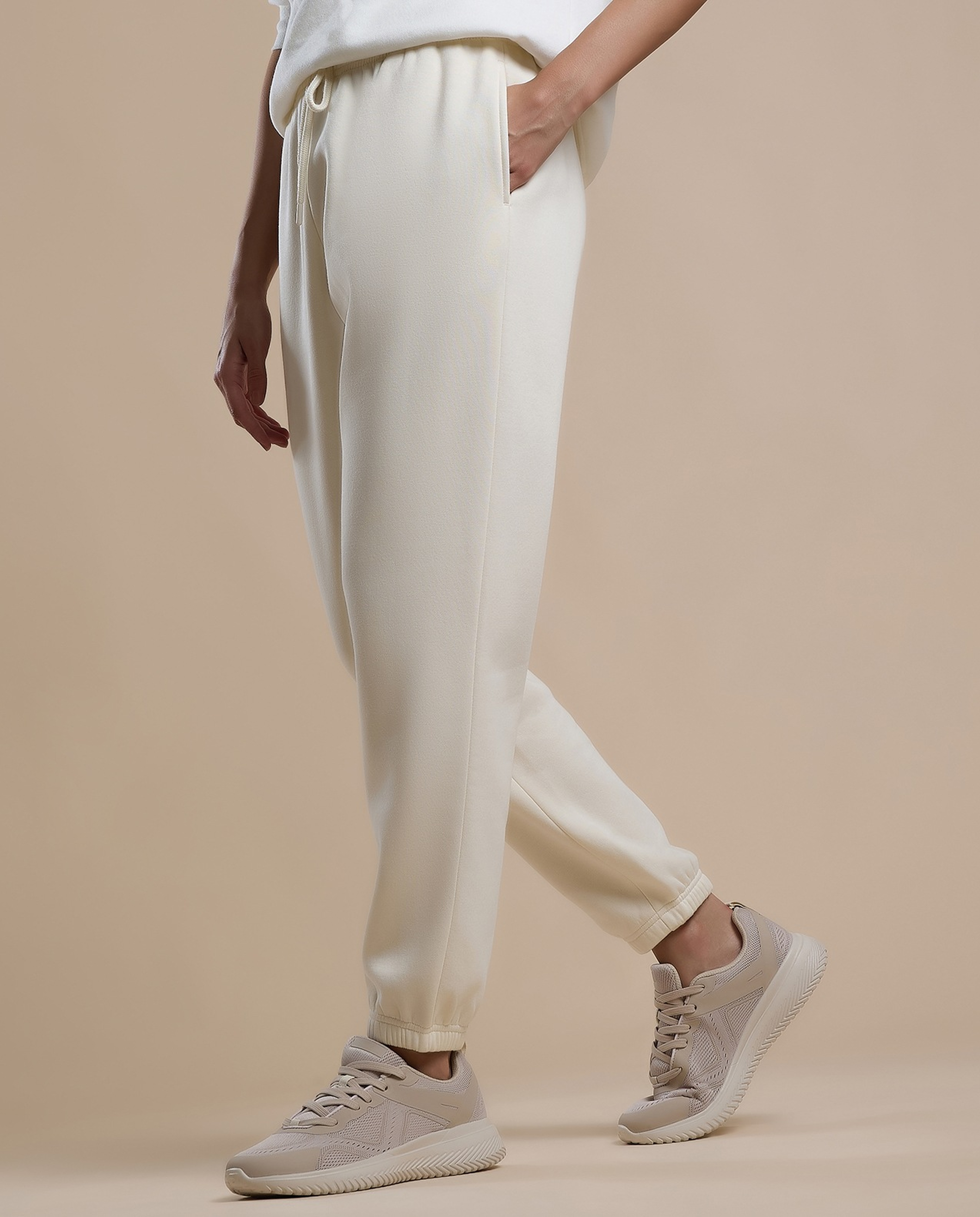 Solid Joggers with Drawstring Waist