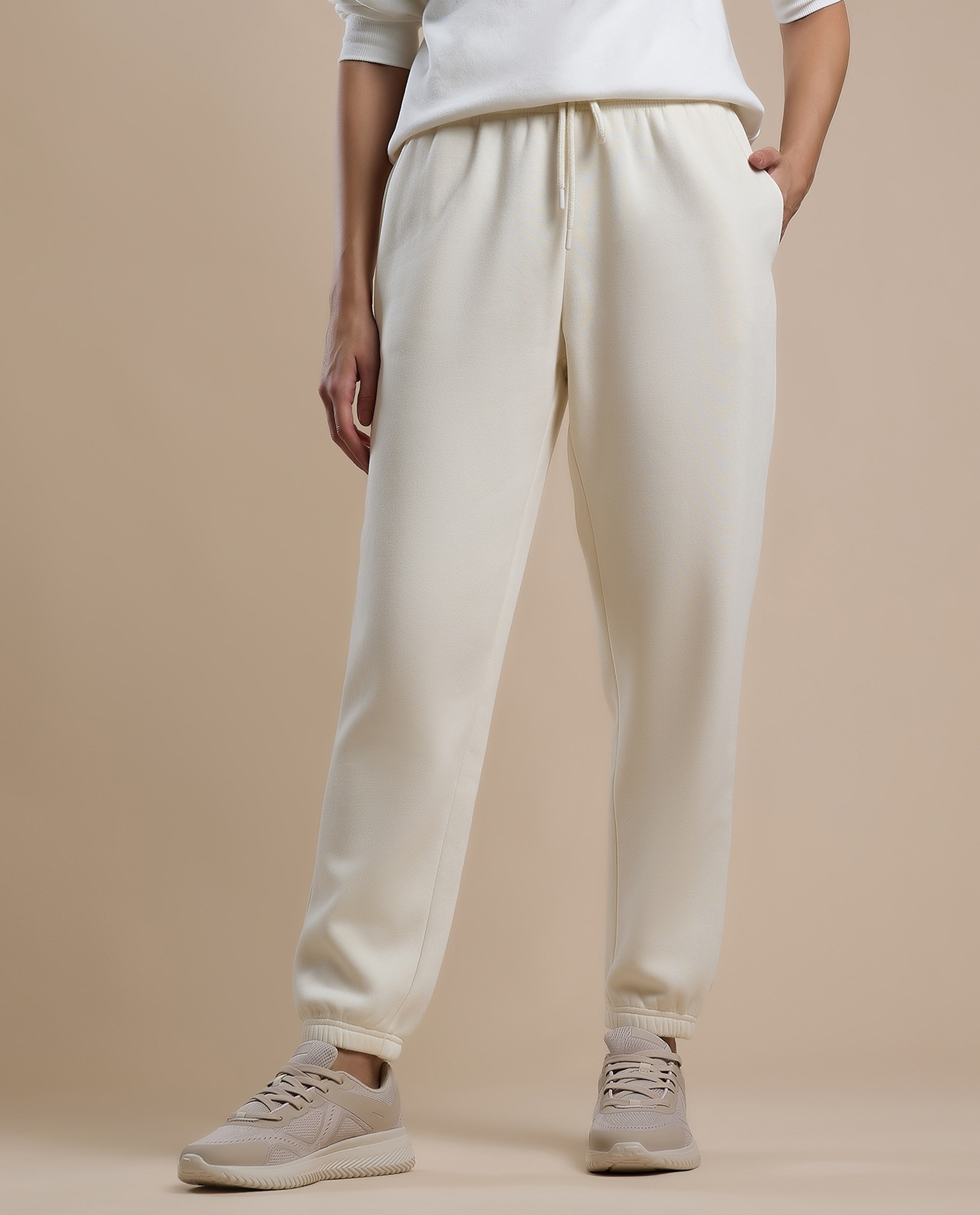 Solid Joggers with Drawstring Waist