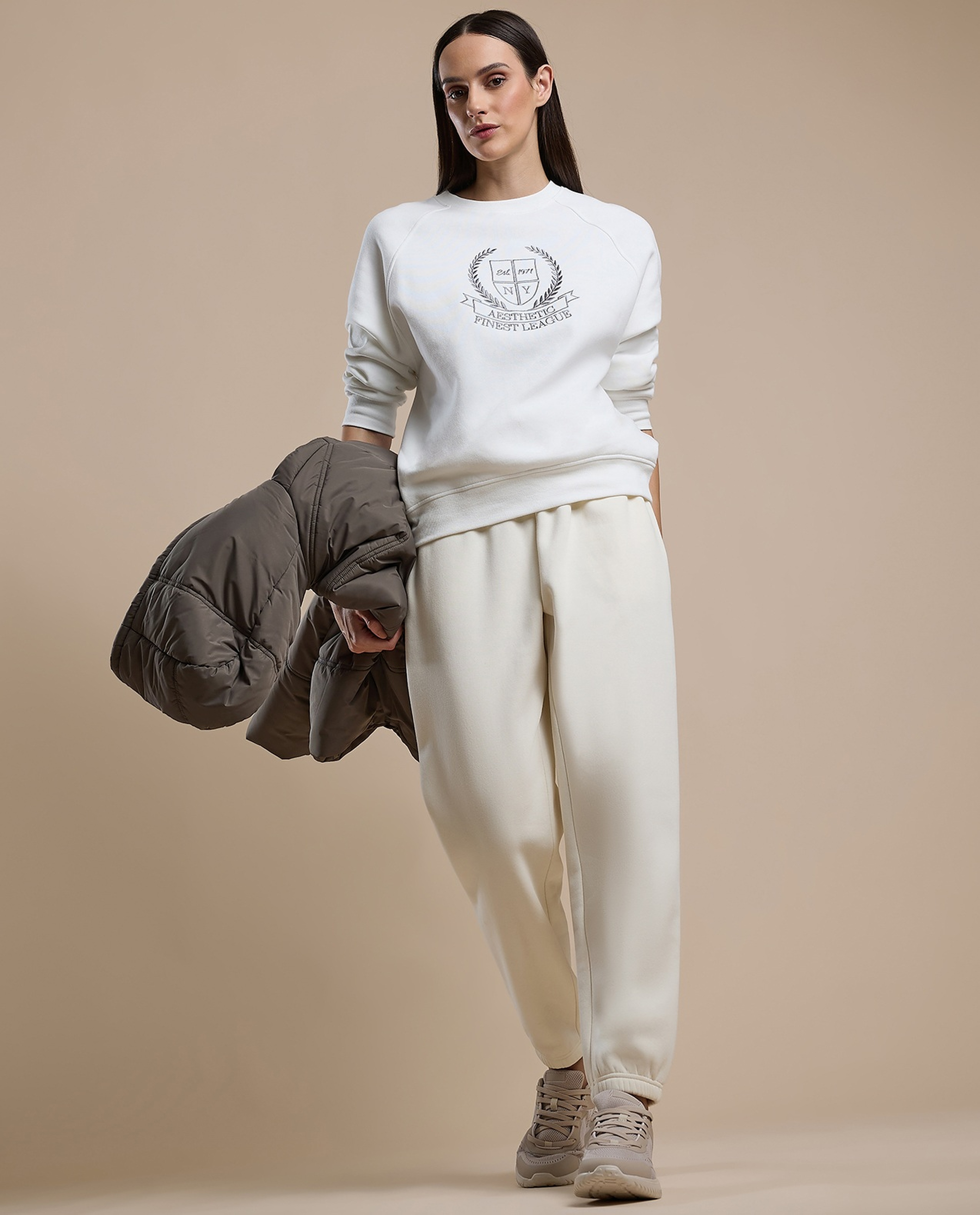 Solid Joggers with Drawstring Waist