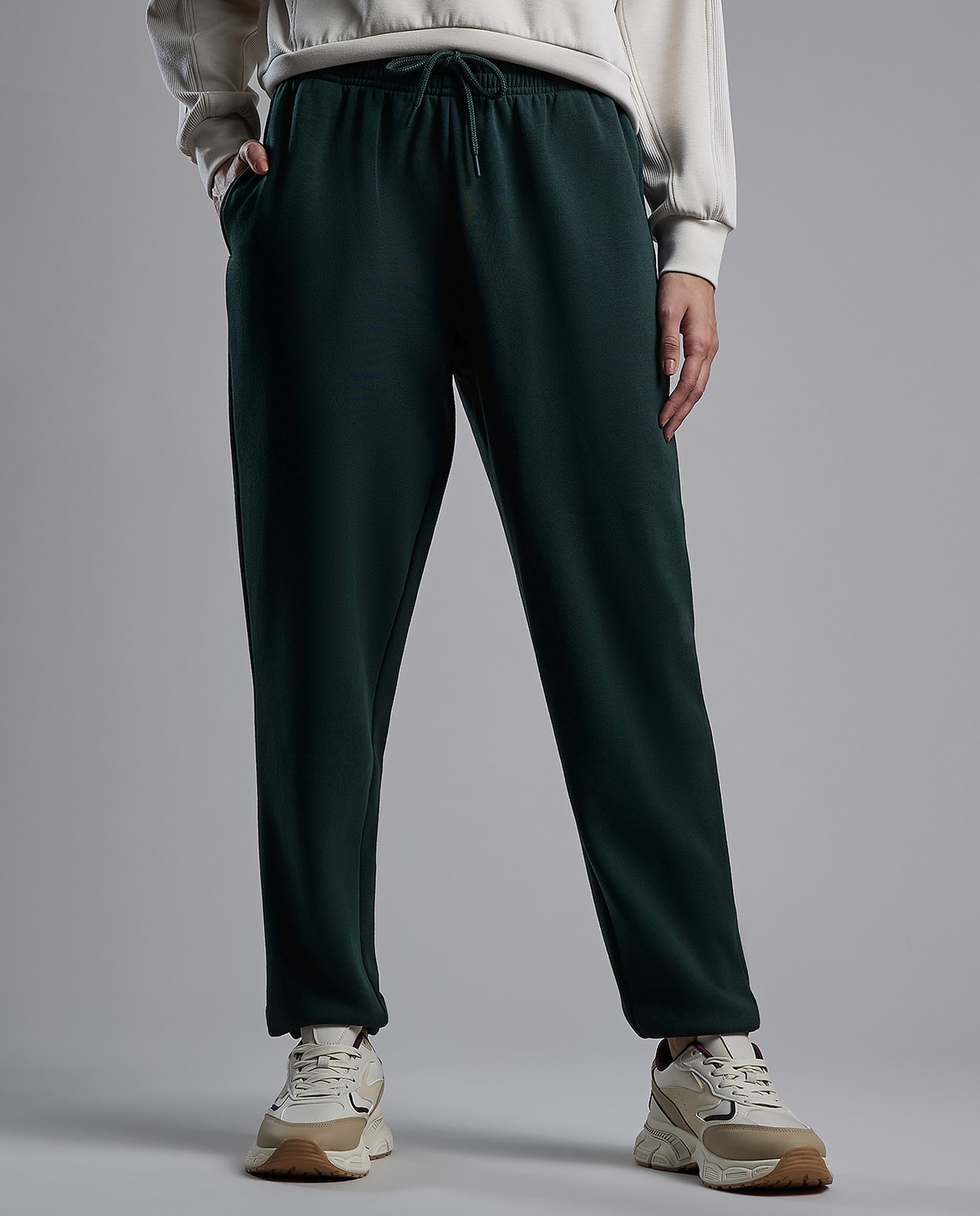 Solid Joggers with Drawstring Waist