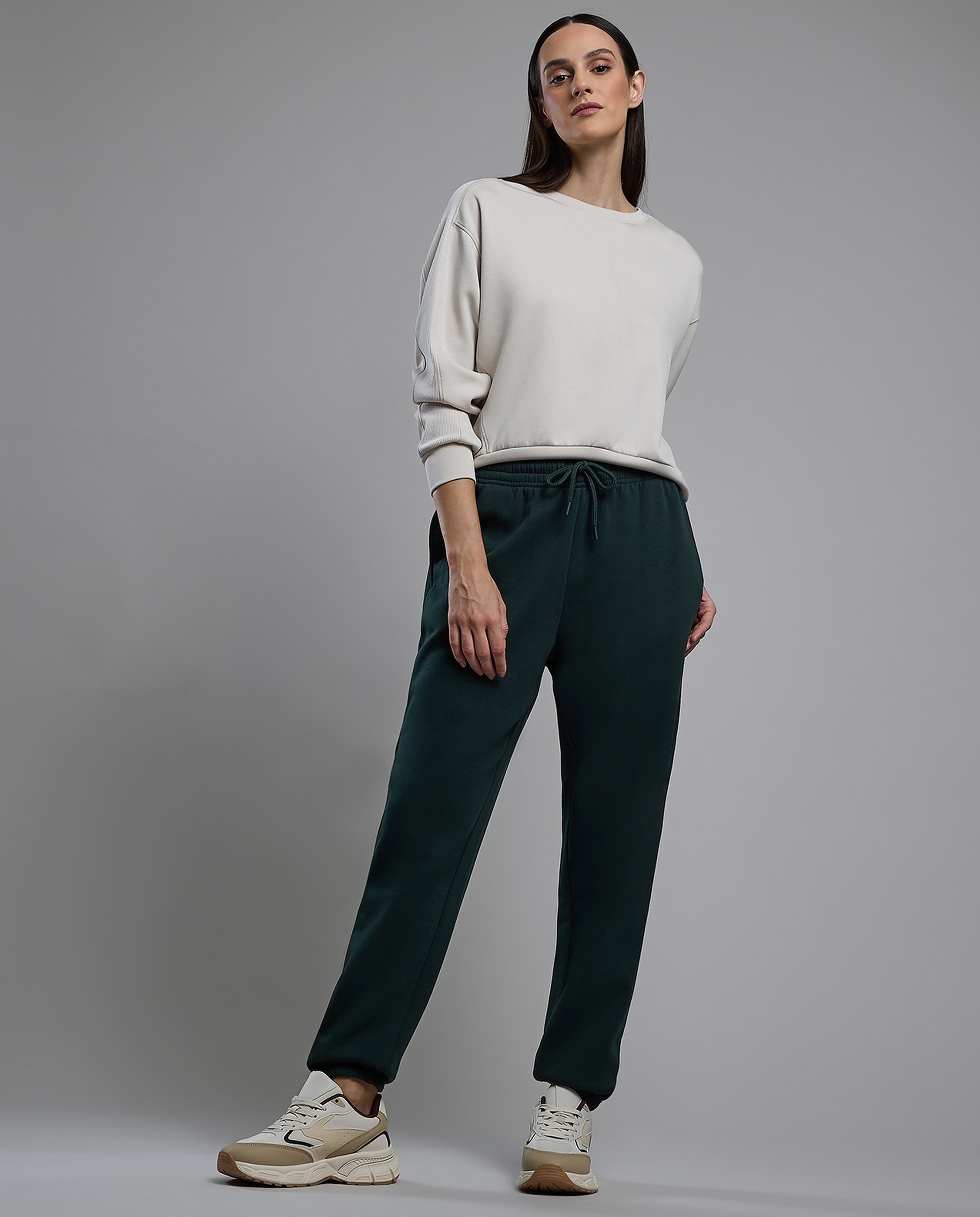 Solid Joggers with Drawstring Waist