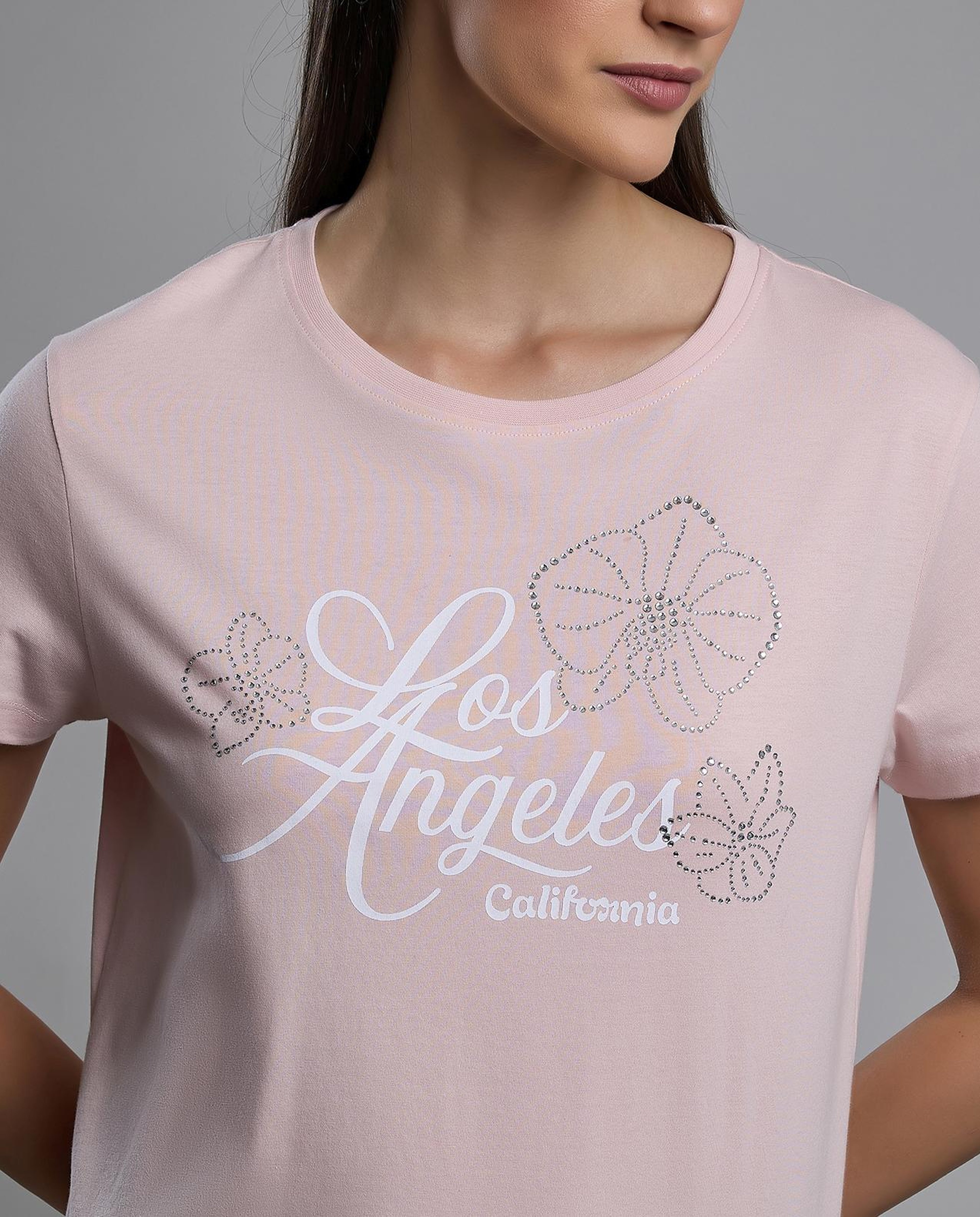 Printed T-Shirt with Crew Neck and Short Sleeves