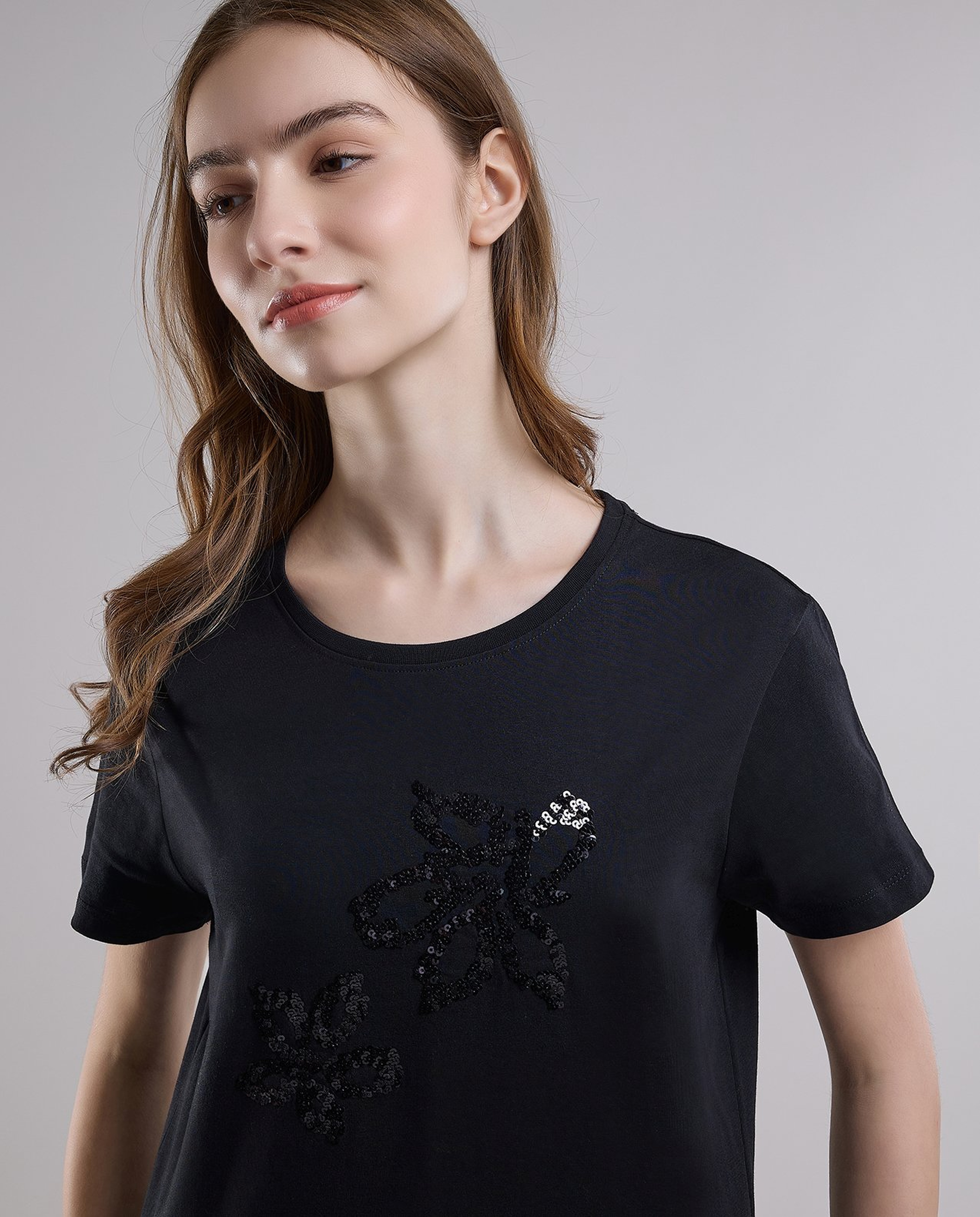 Printed T-Shirt with Crew Neck and Short Sleeves