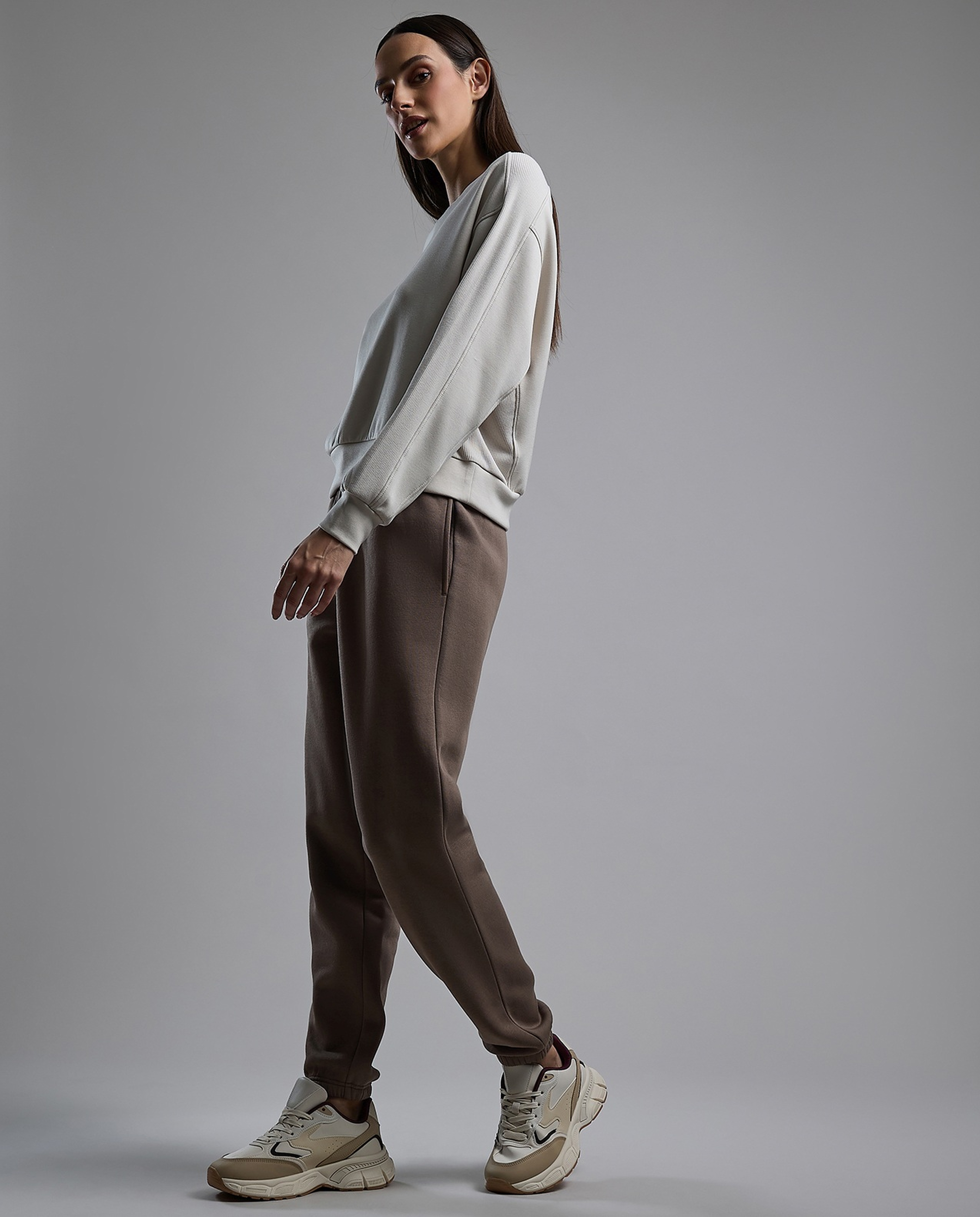 Solid Joggers with Drawstring Waist