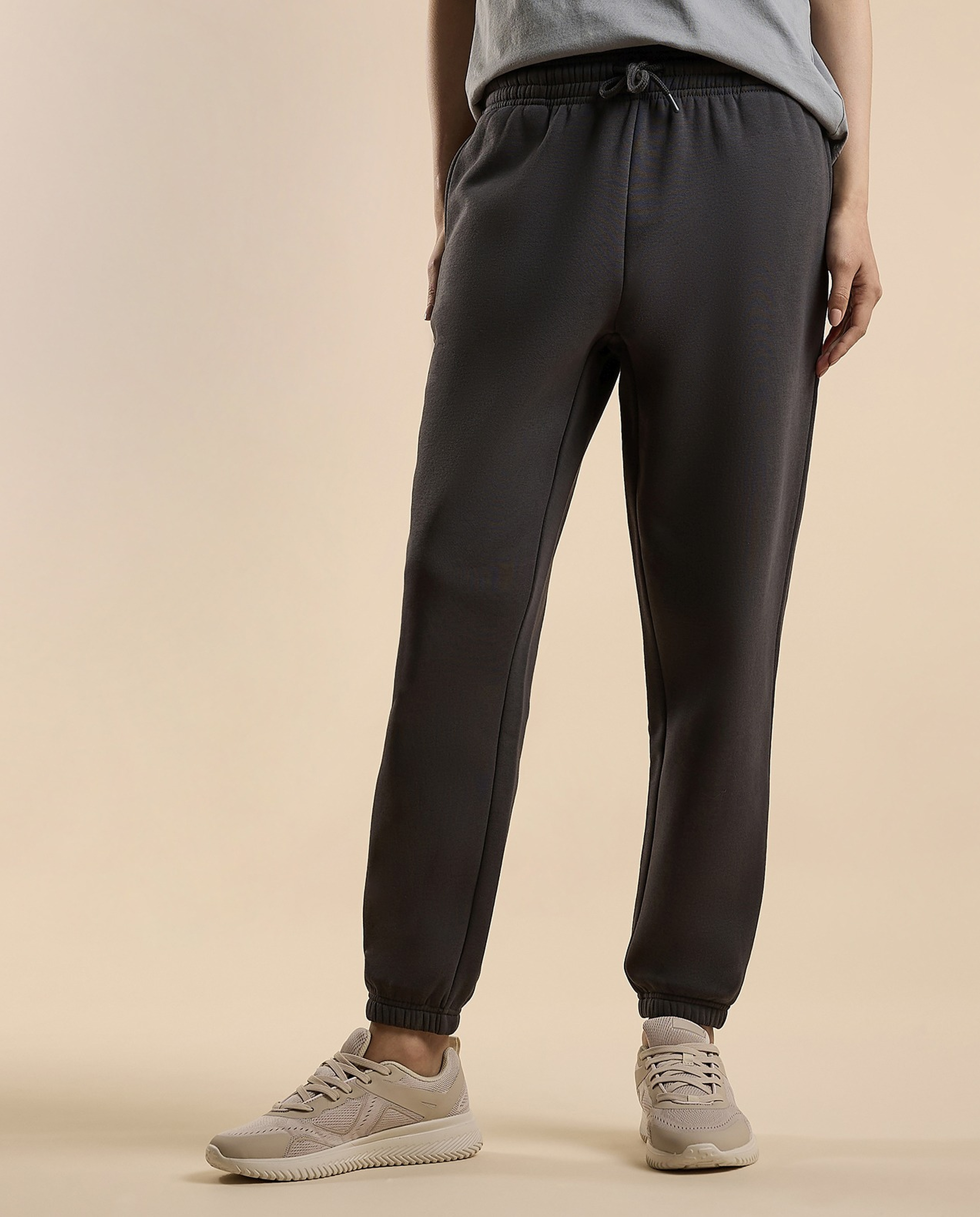 Solid Joggers with Drawstring Waist