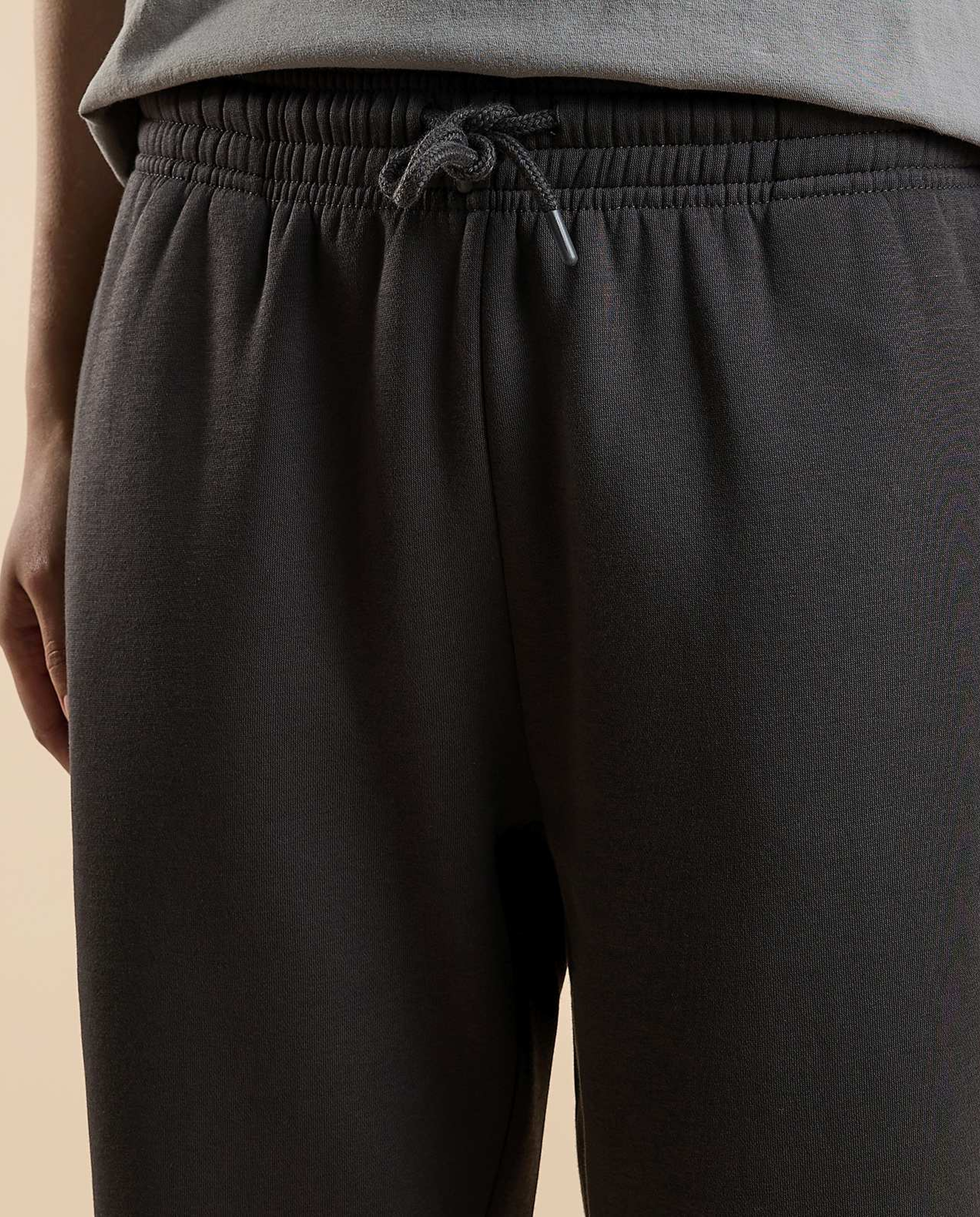 Solid Joggers with Drawstring Waist