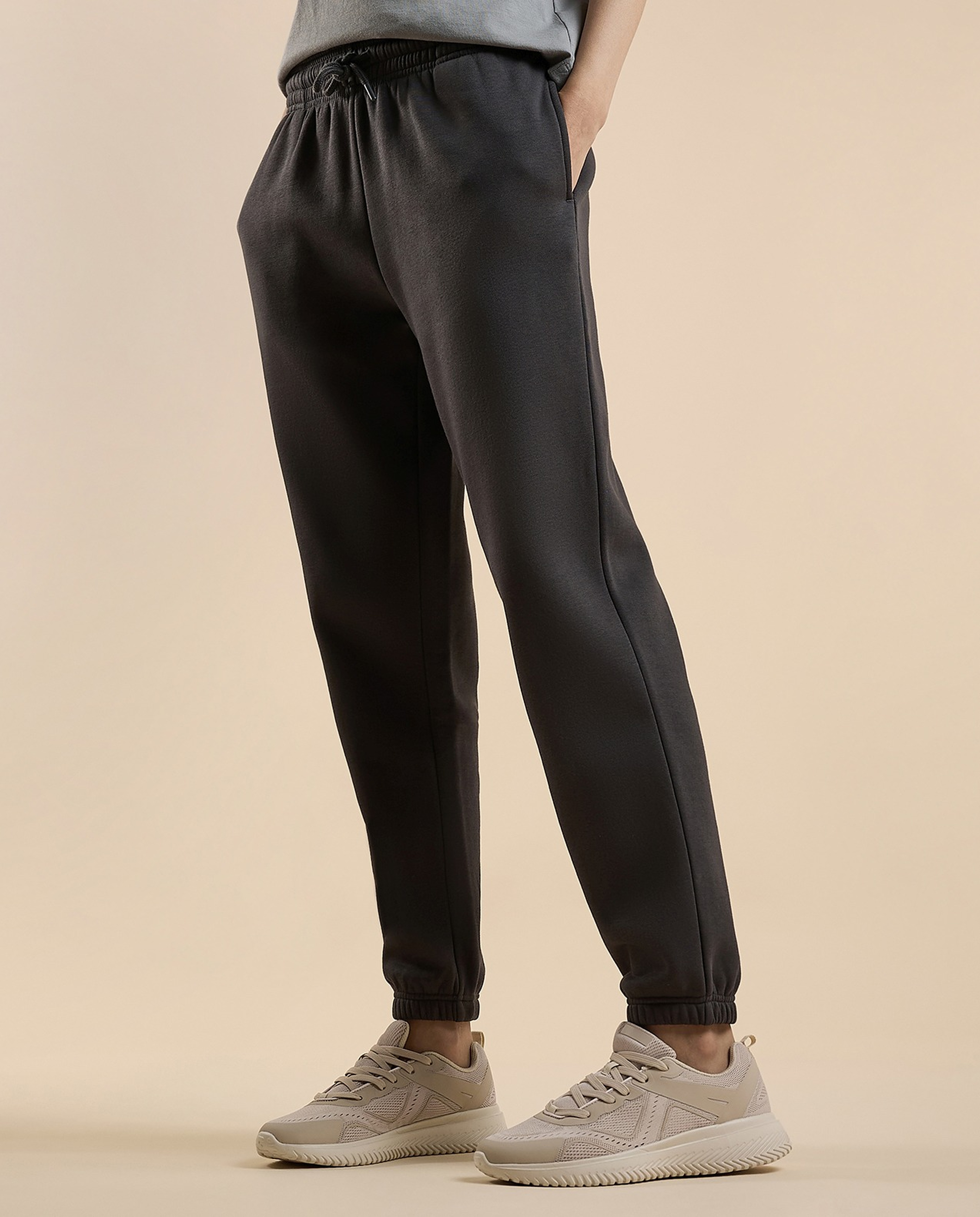 Solid Joggers with Drawstring Waist