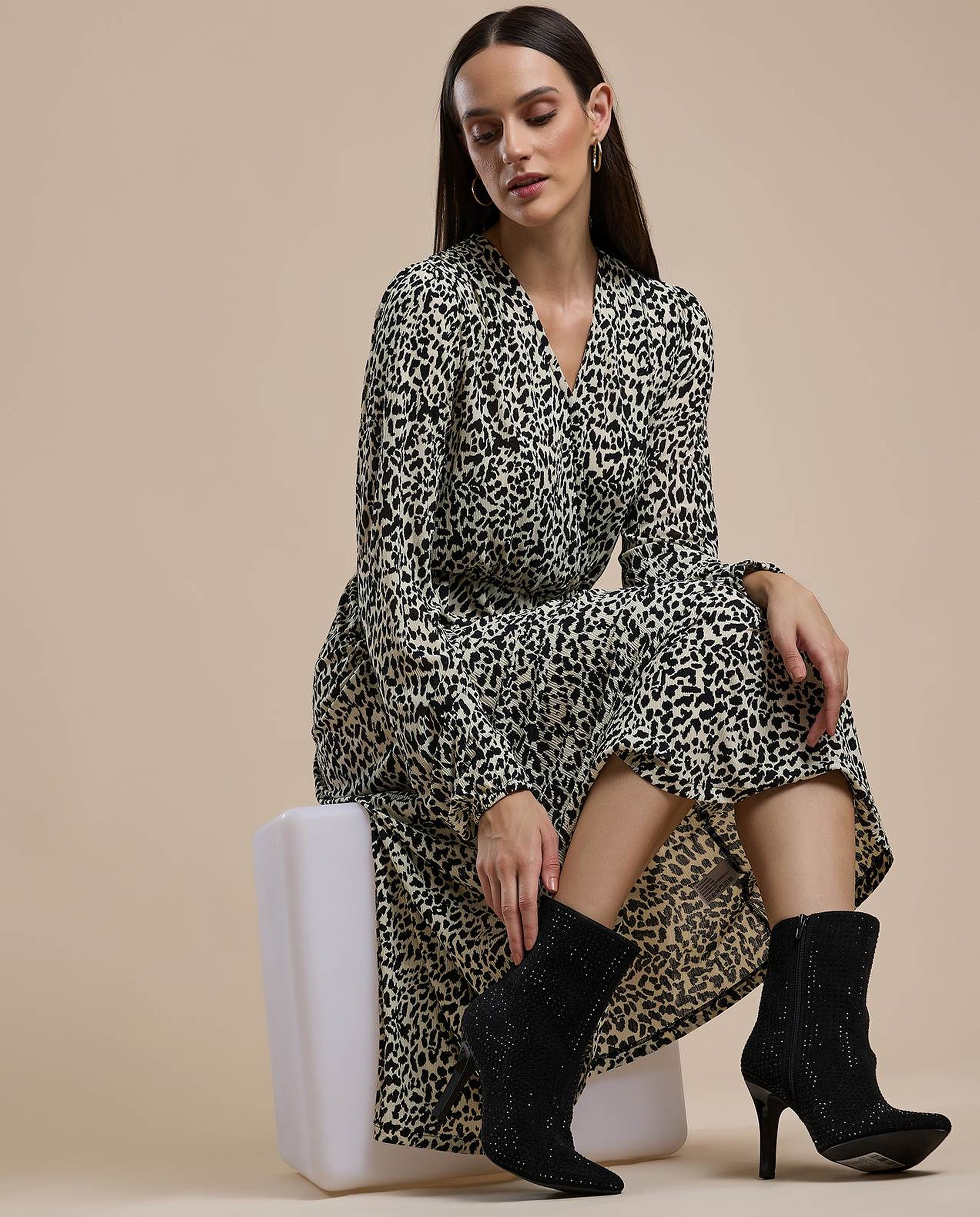 Embellished Pointed Toe Heeled Ankle Boots