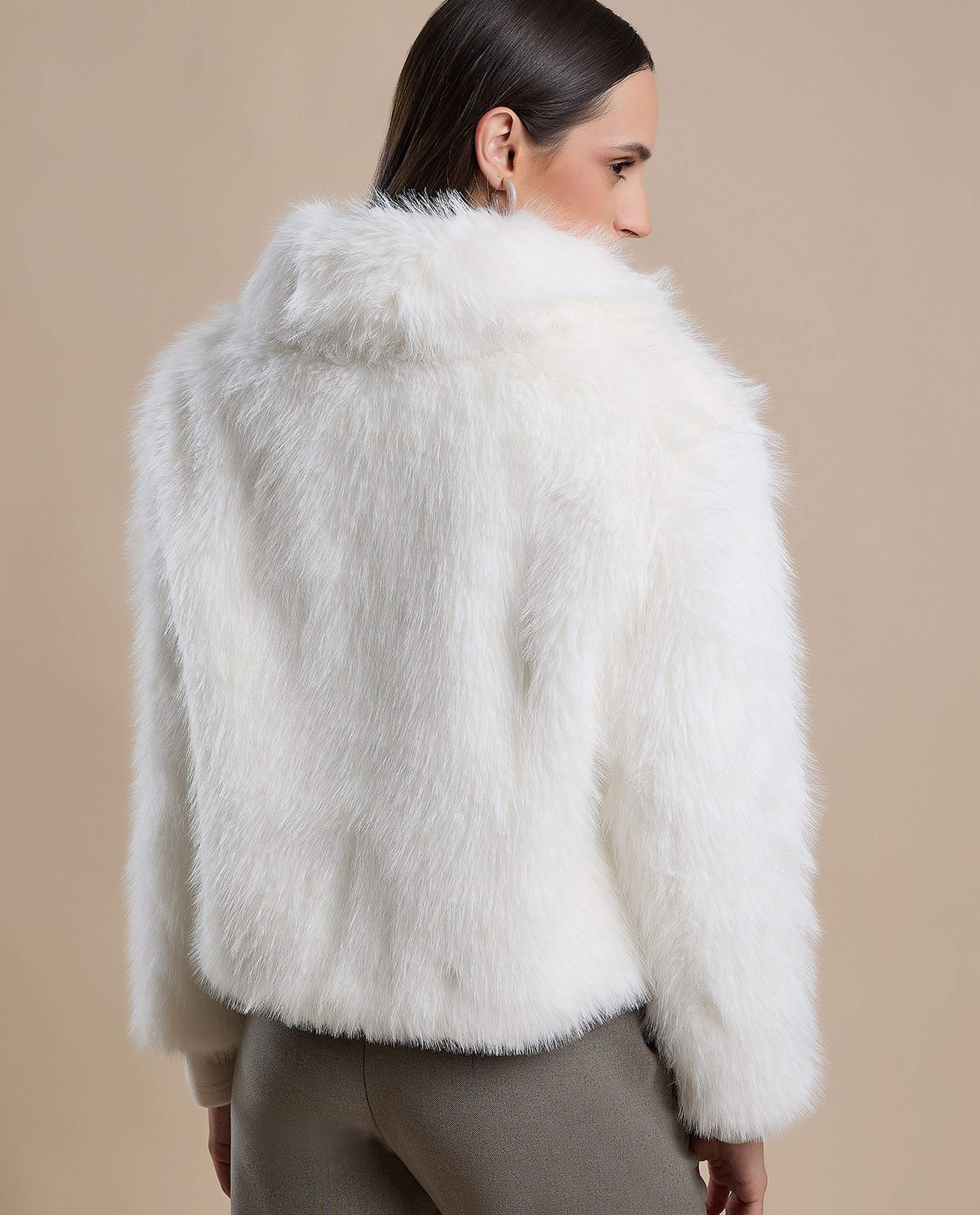 Furry Jacket with Zipper Closure