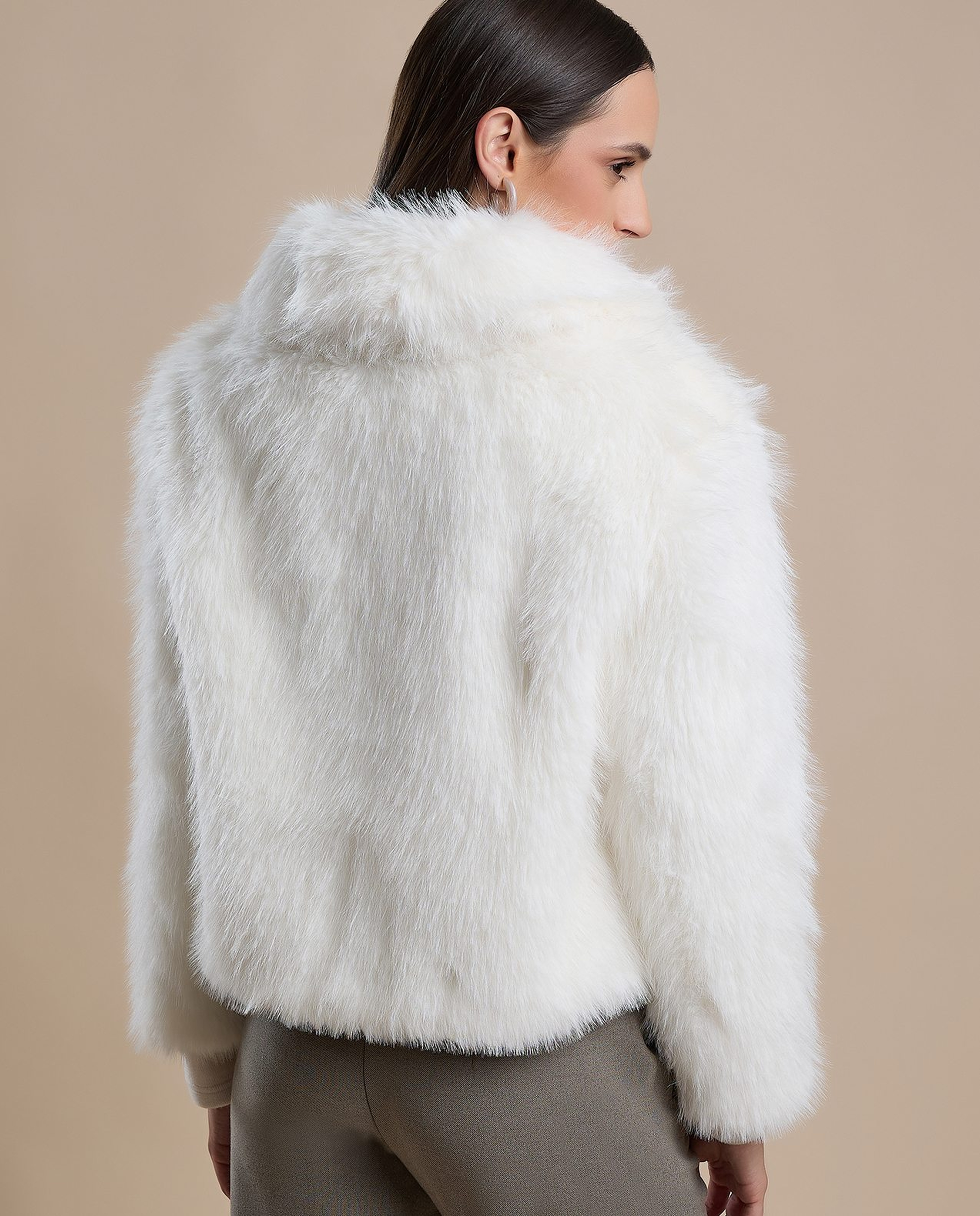 Furry Jacket with Zipper Closure