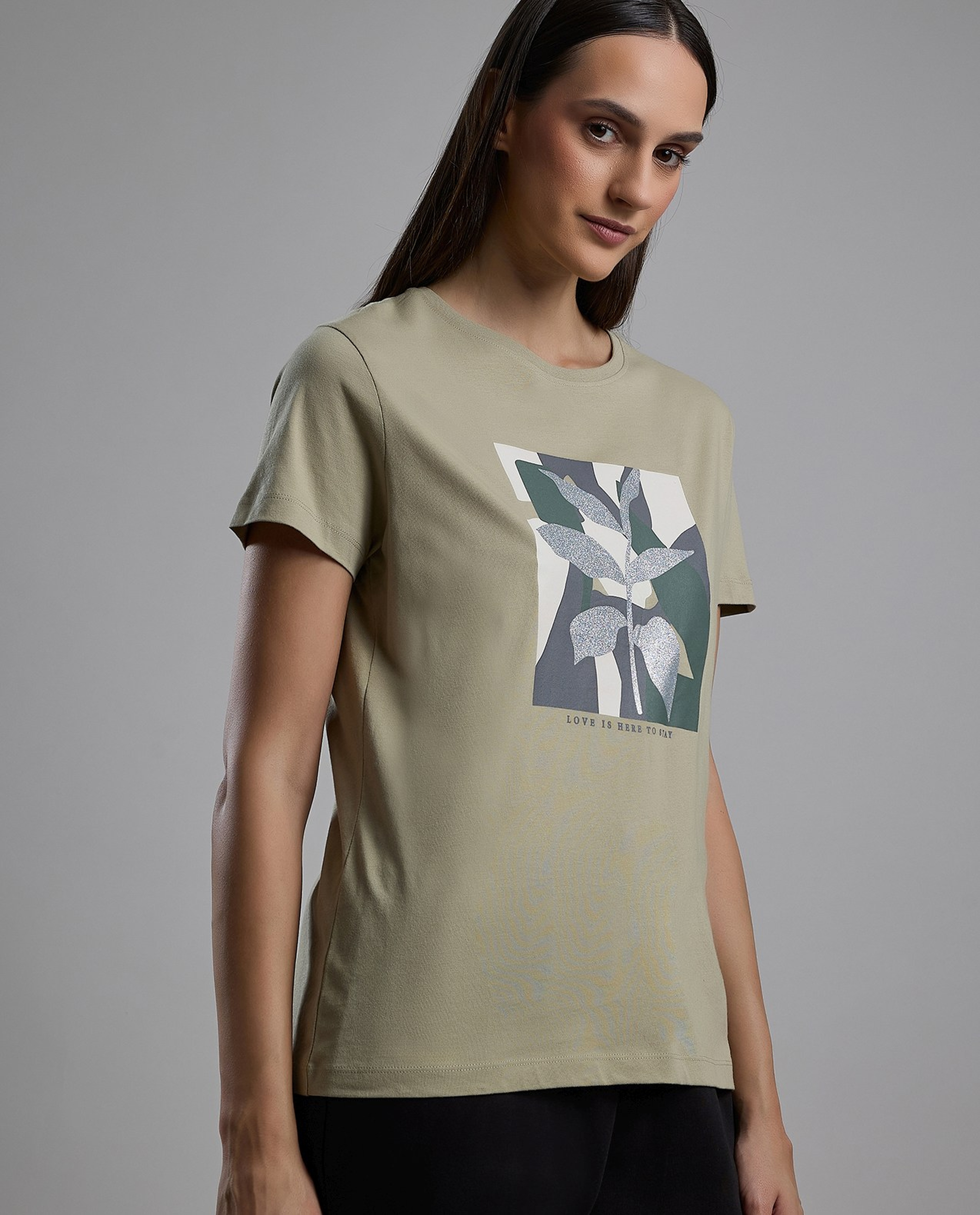 Printed T-Shirt with Crew Neck and Short Sleeves