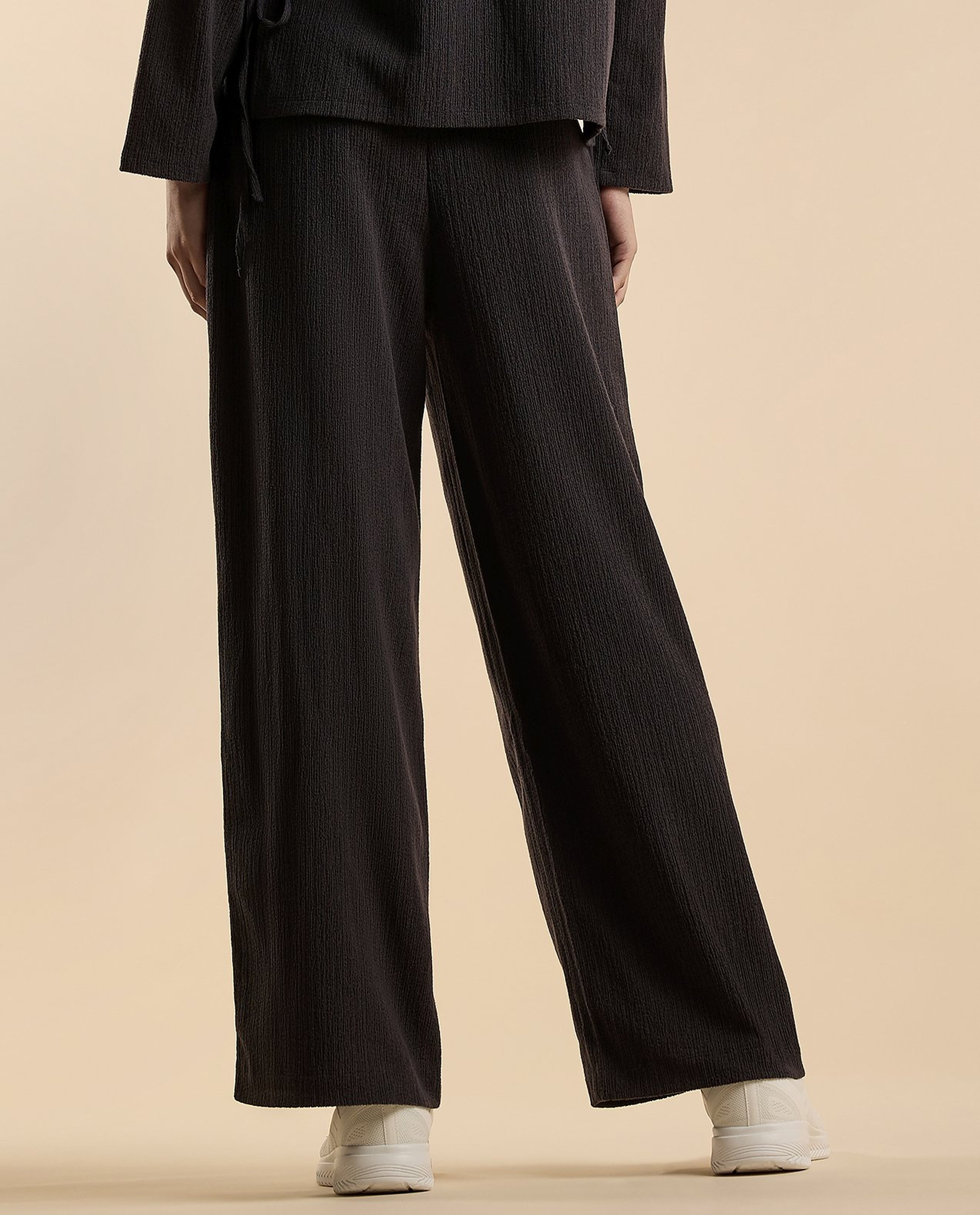 Ribbed Pants with Drawstring Waist