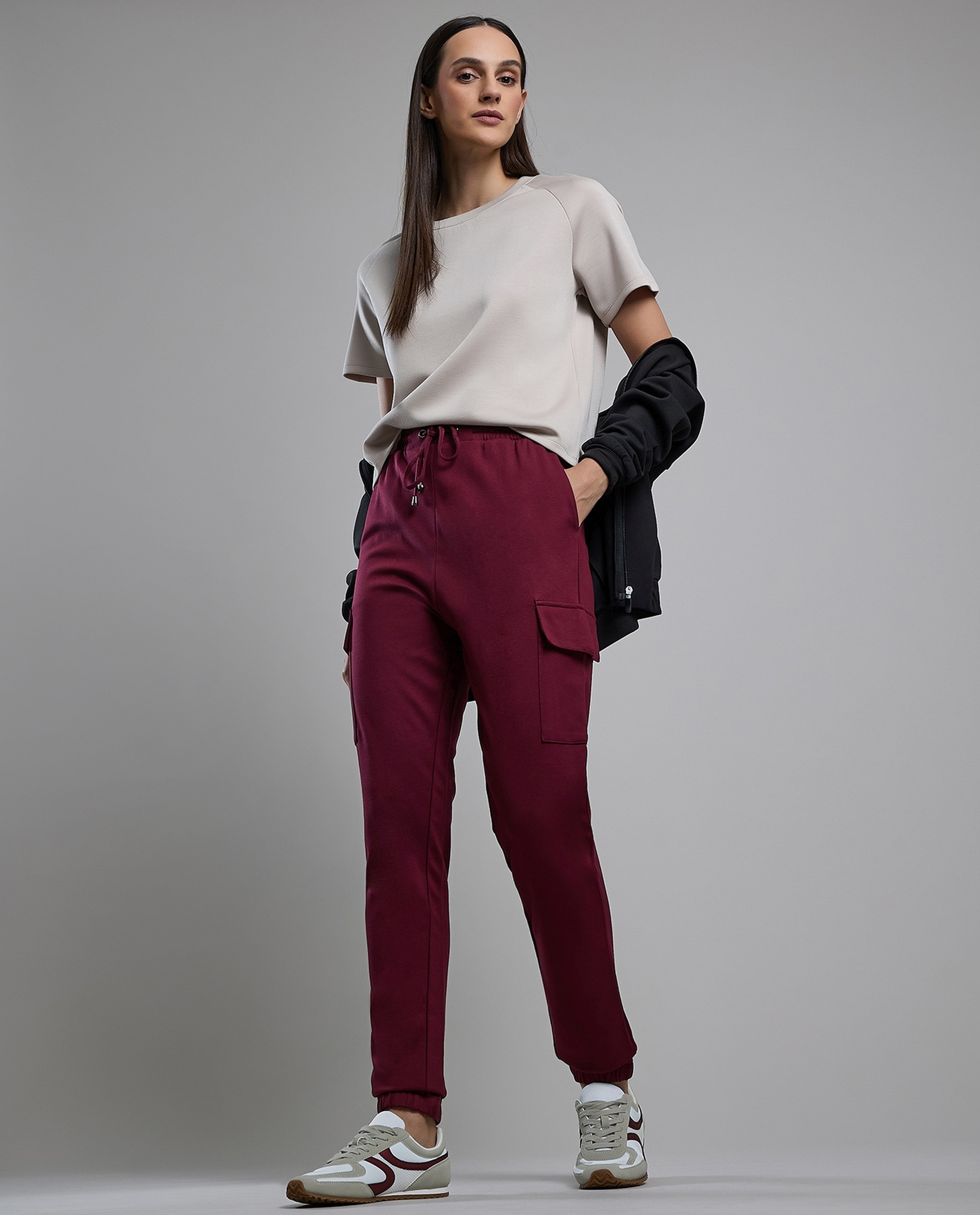 Solid Joggers with Drawstring Waist