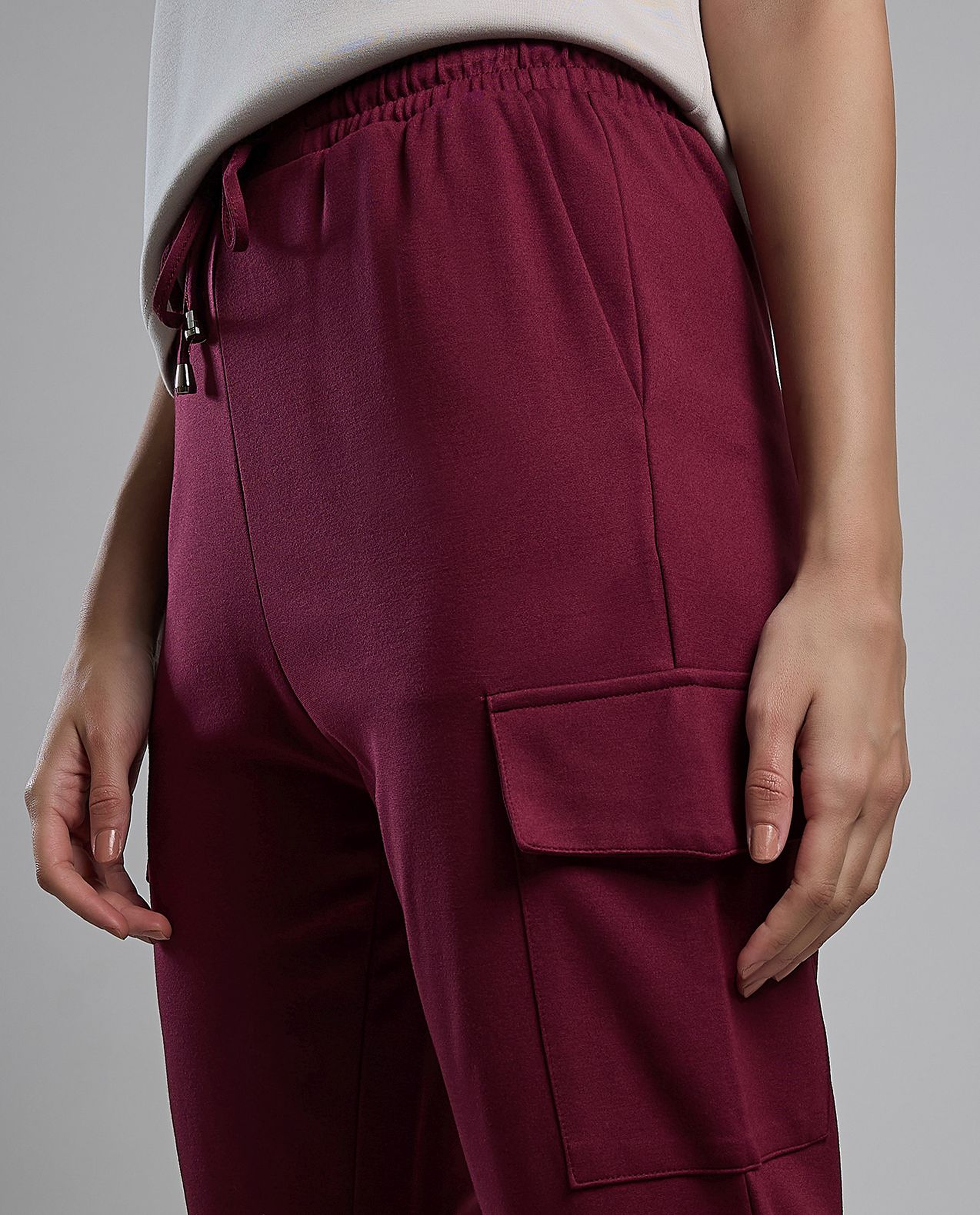 Solid Joggers with Drawstring Waist