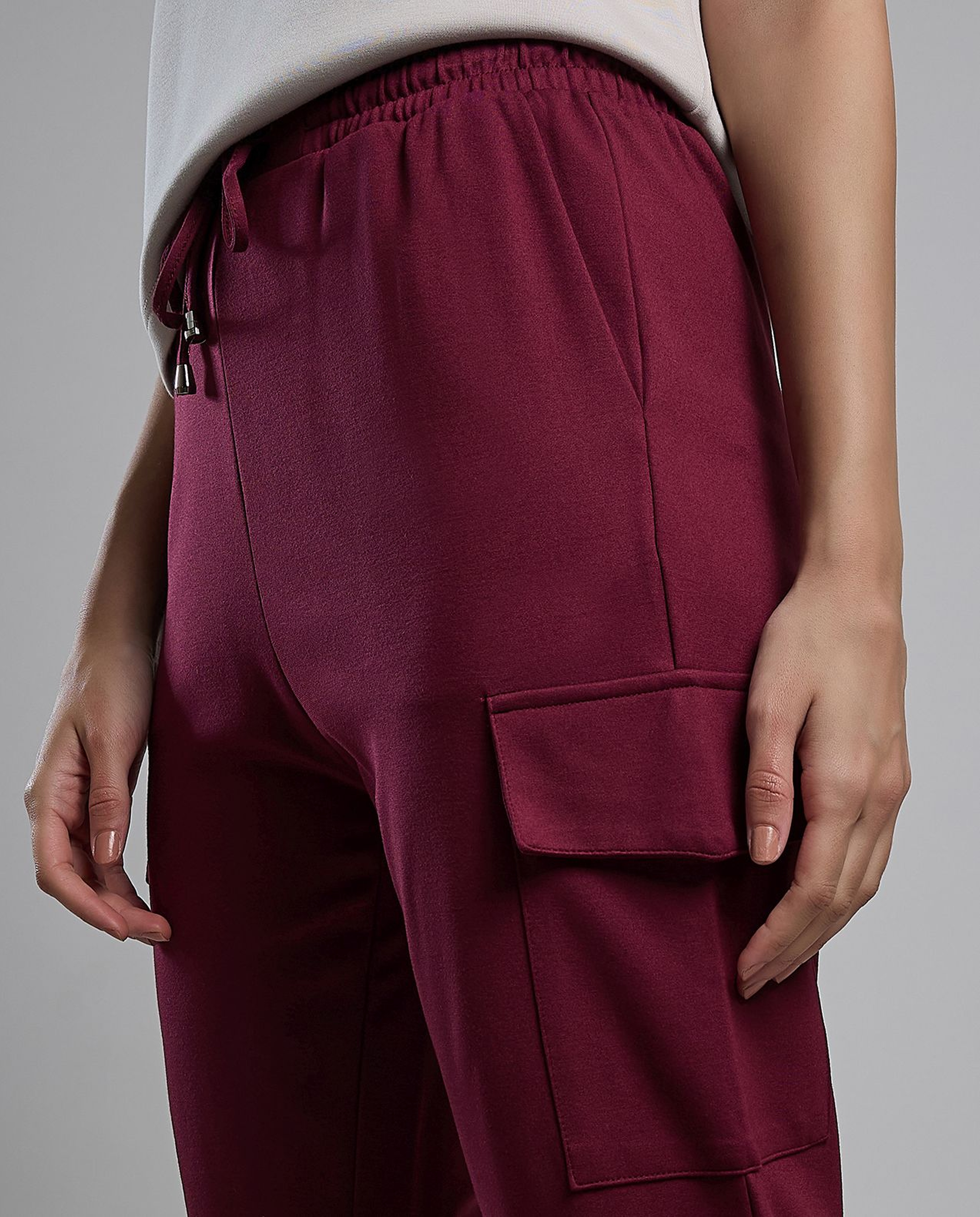 Solid Joggers with Drawstring Waist