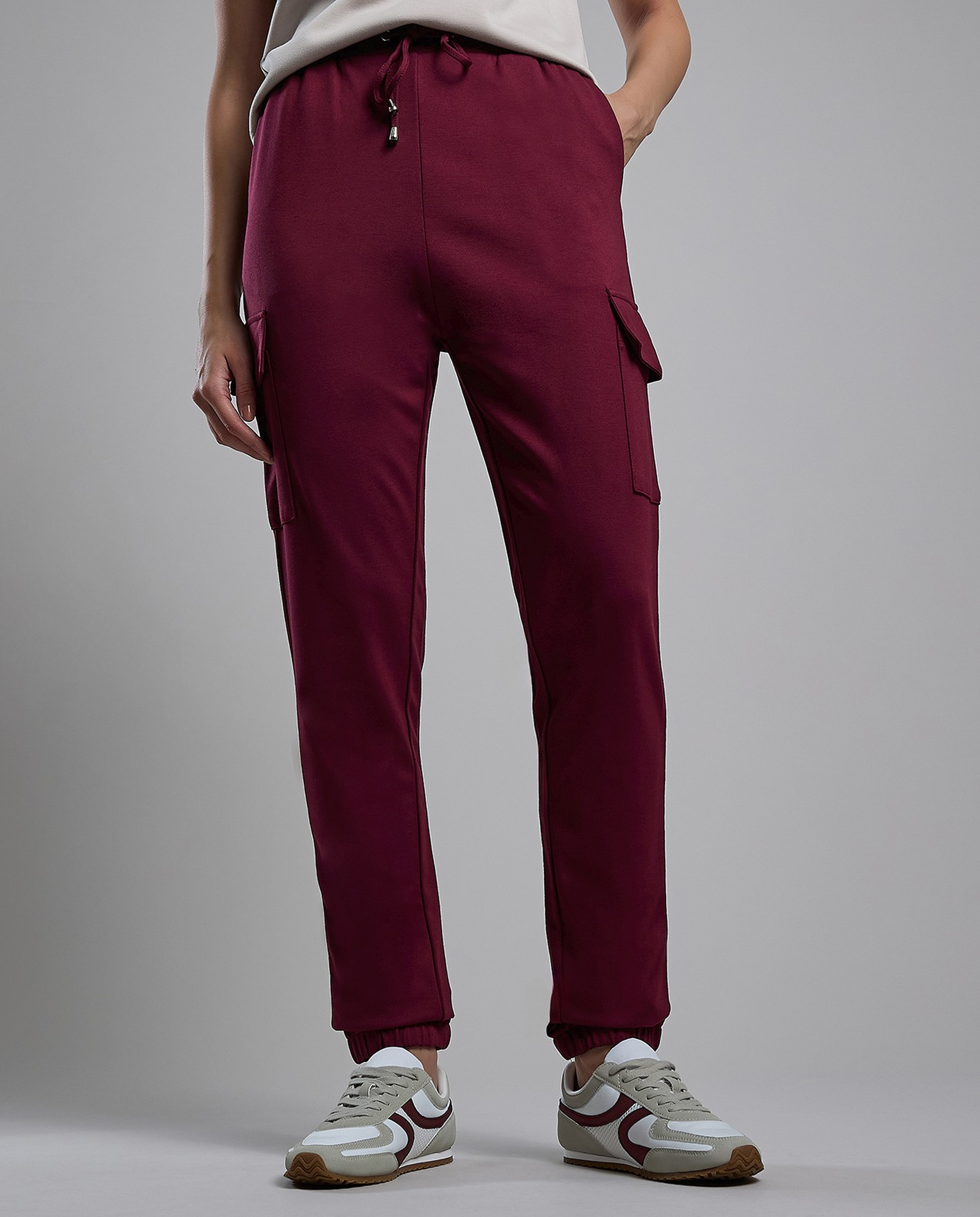 Solid Joggers with Drawstring Waist