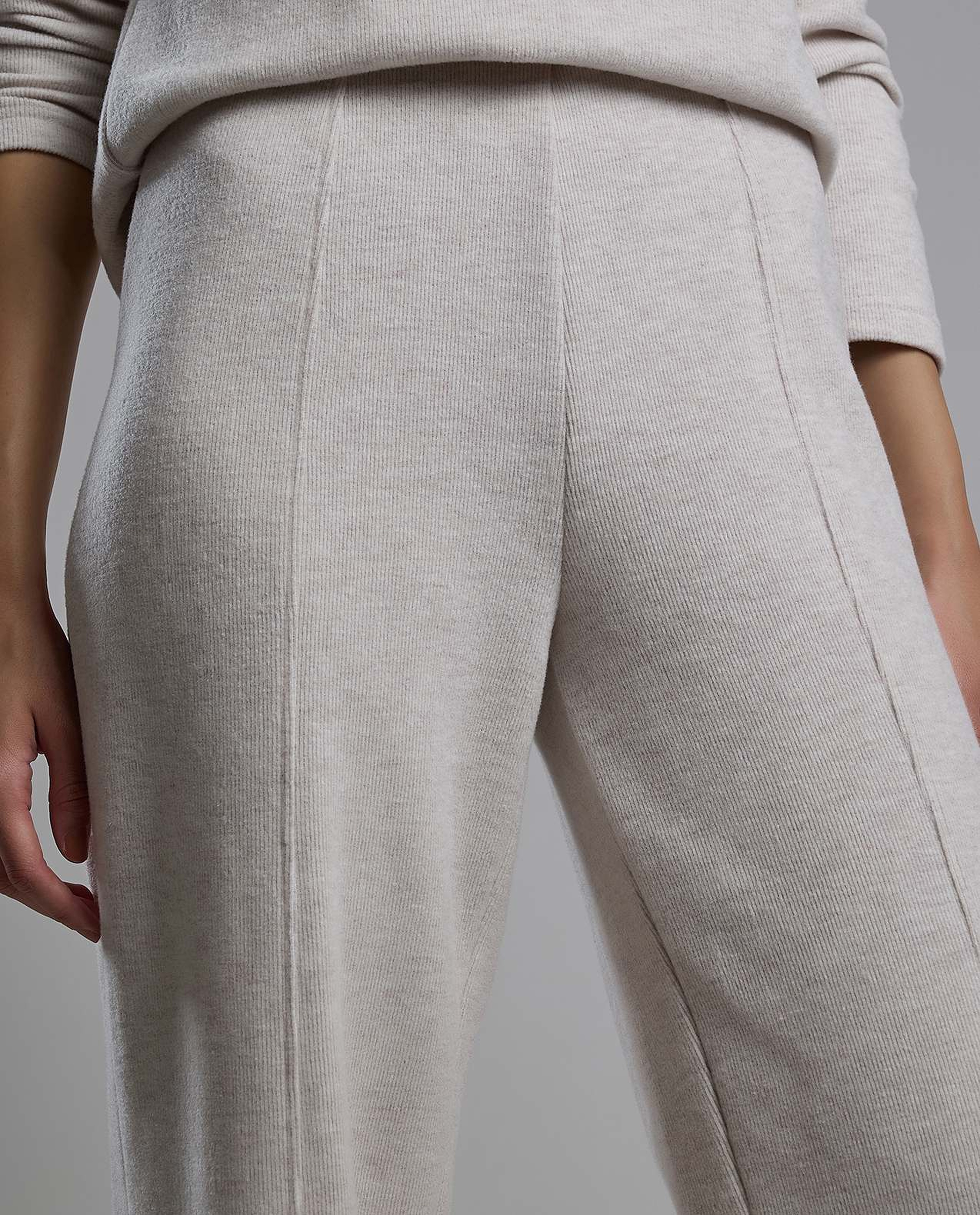 Ribbed Pants with Drawstring Waist