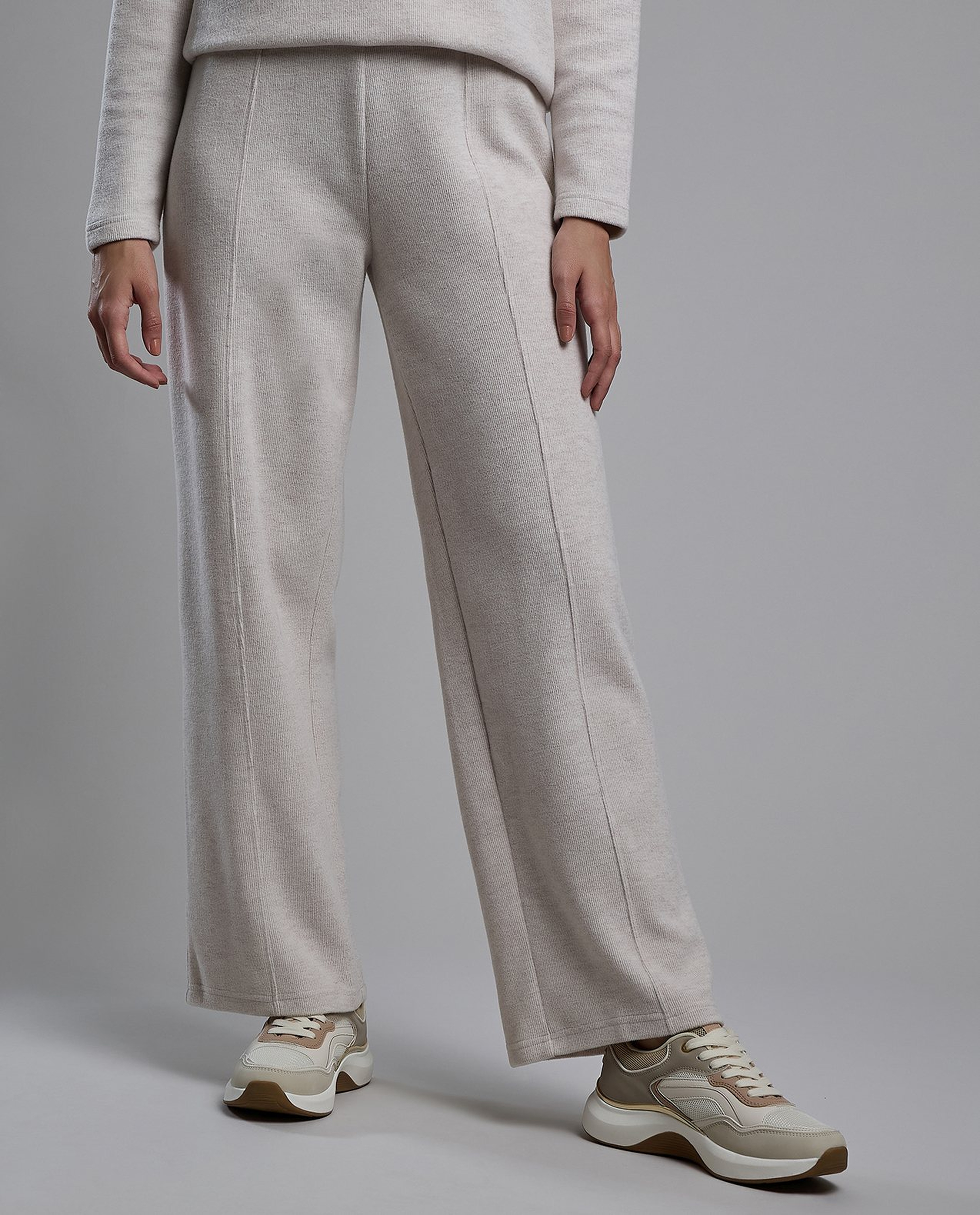 Ribbed Pants with Drawstring Waist