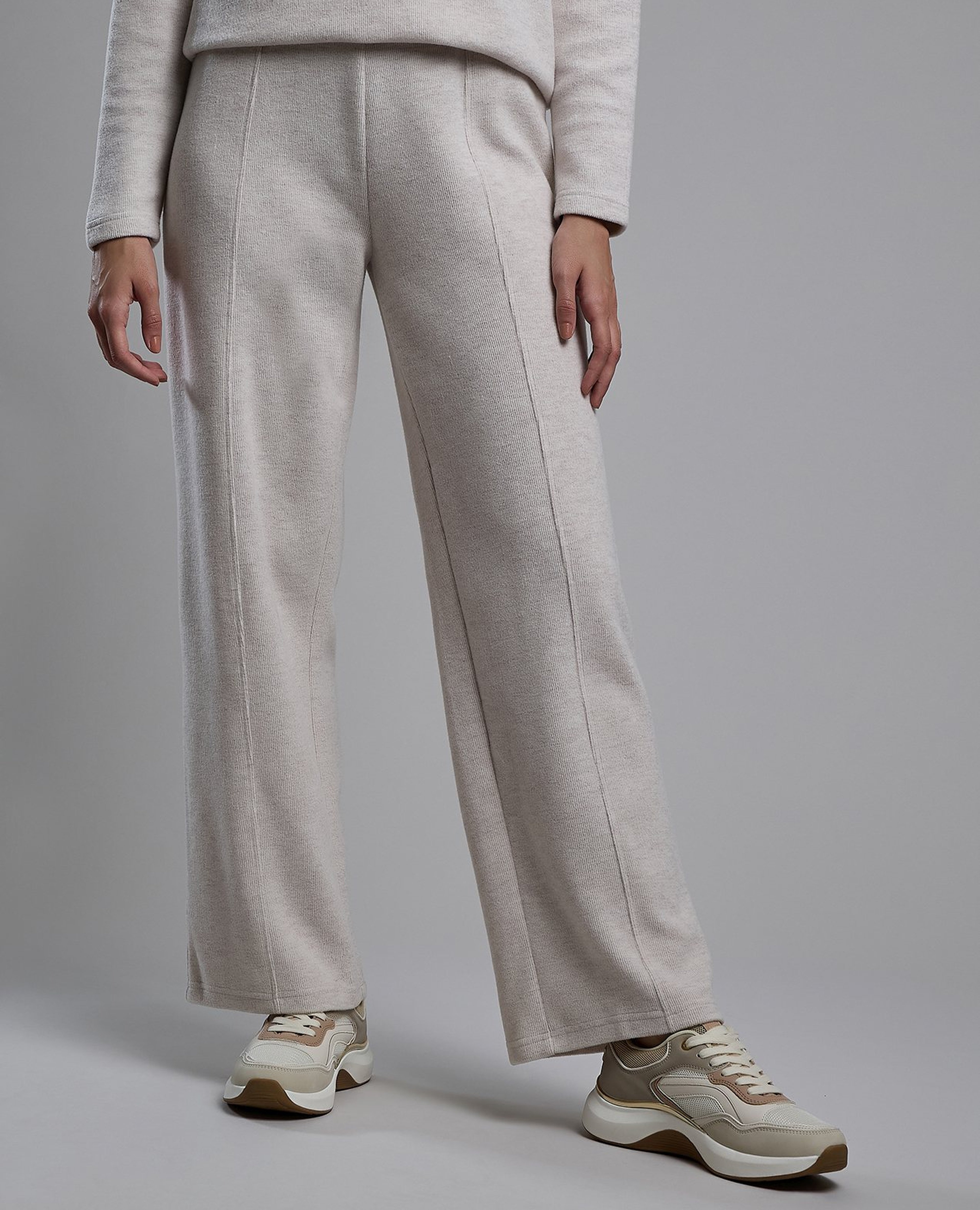 Ribbed Pants with Drawstring Waist