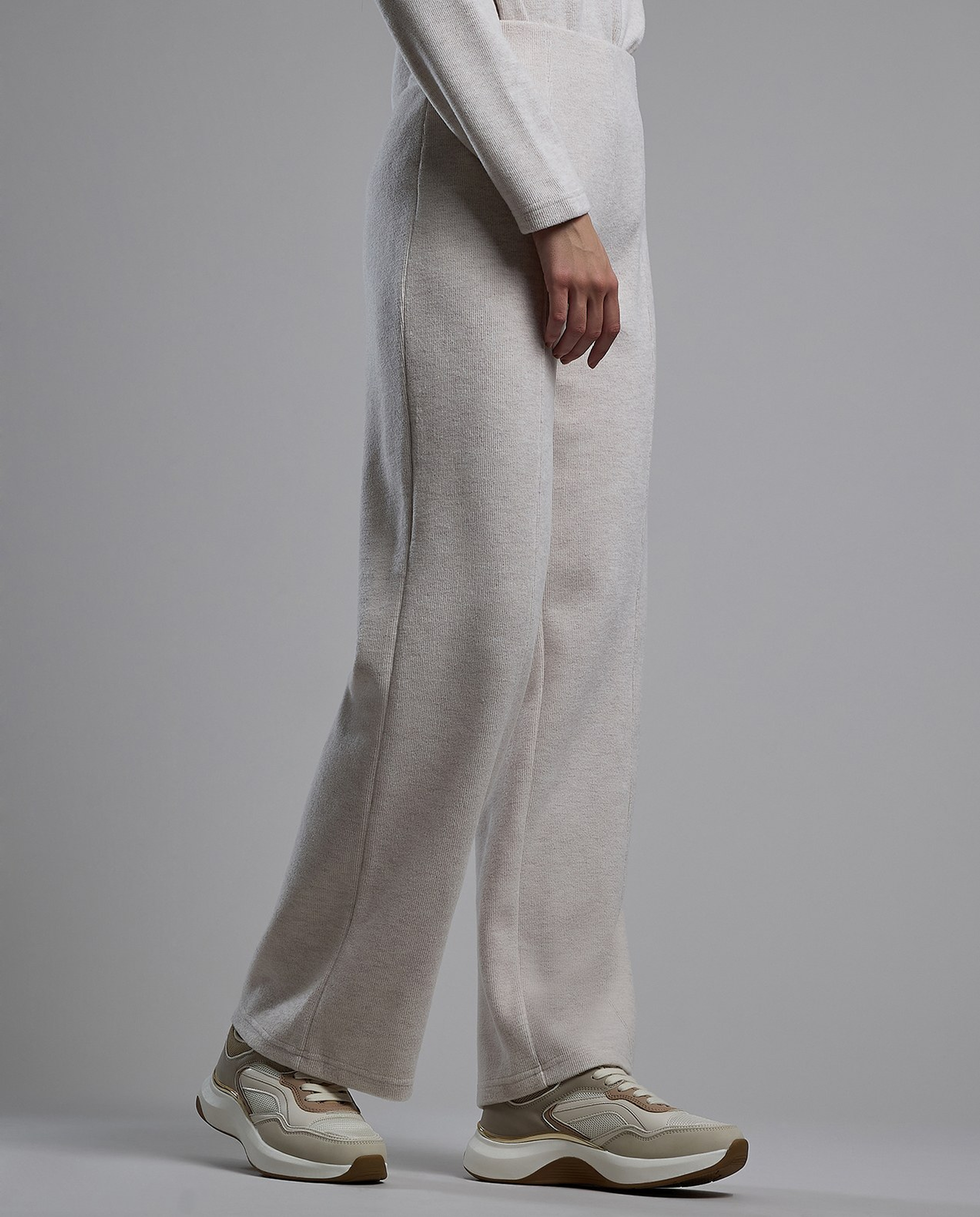 Ribbed Pants with Drawstring Waist