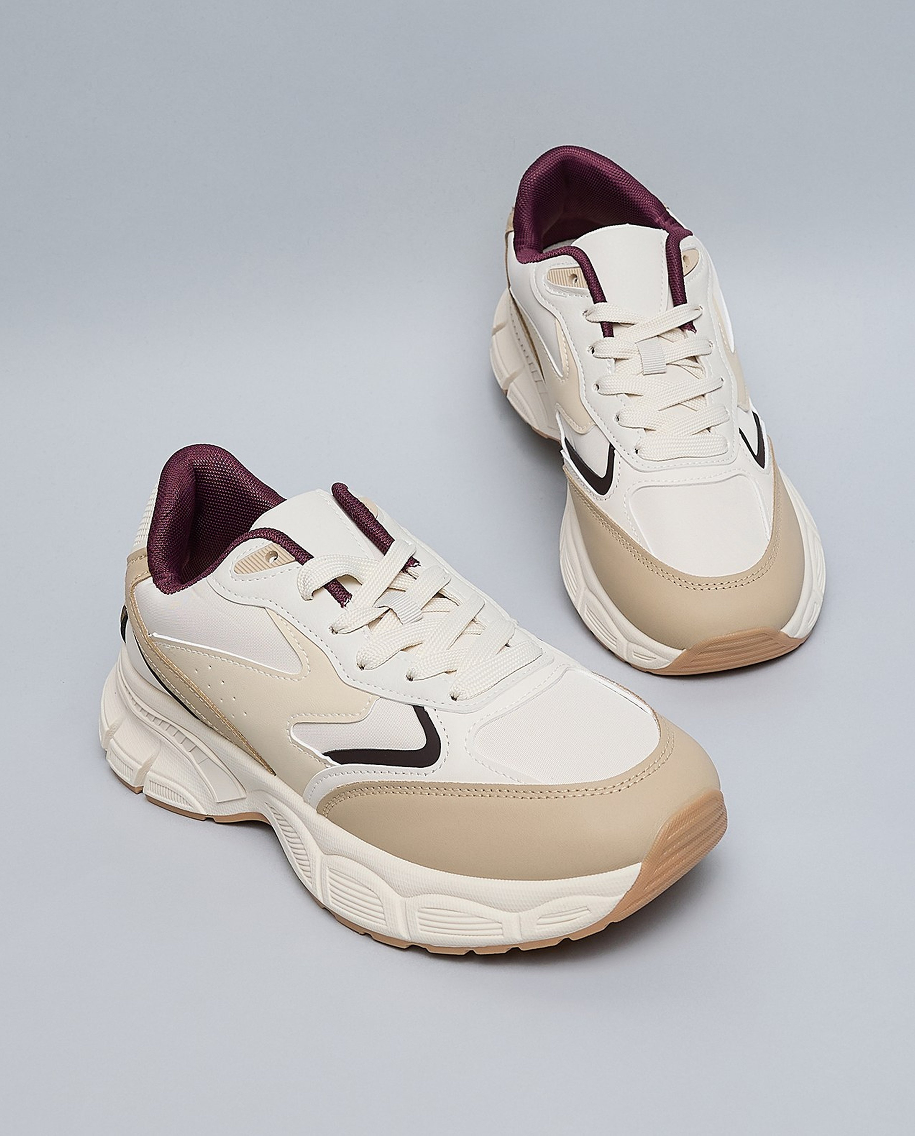 Color Block Lace Up Sneakers