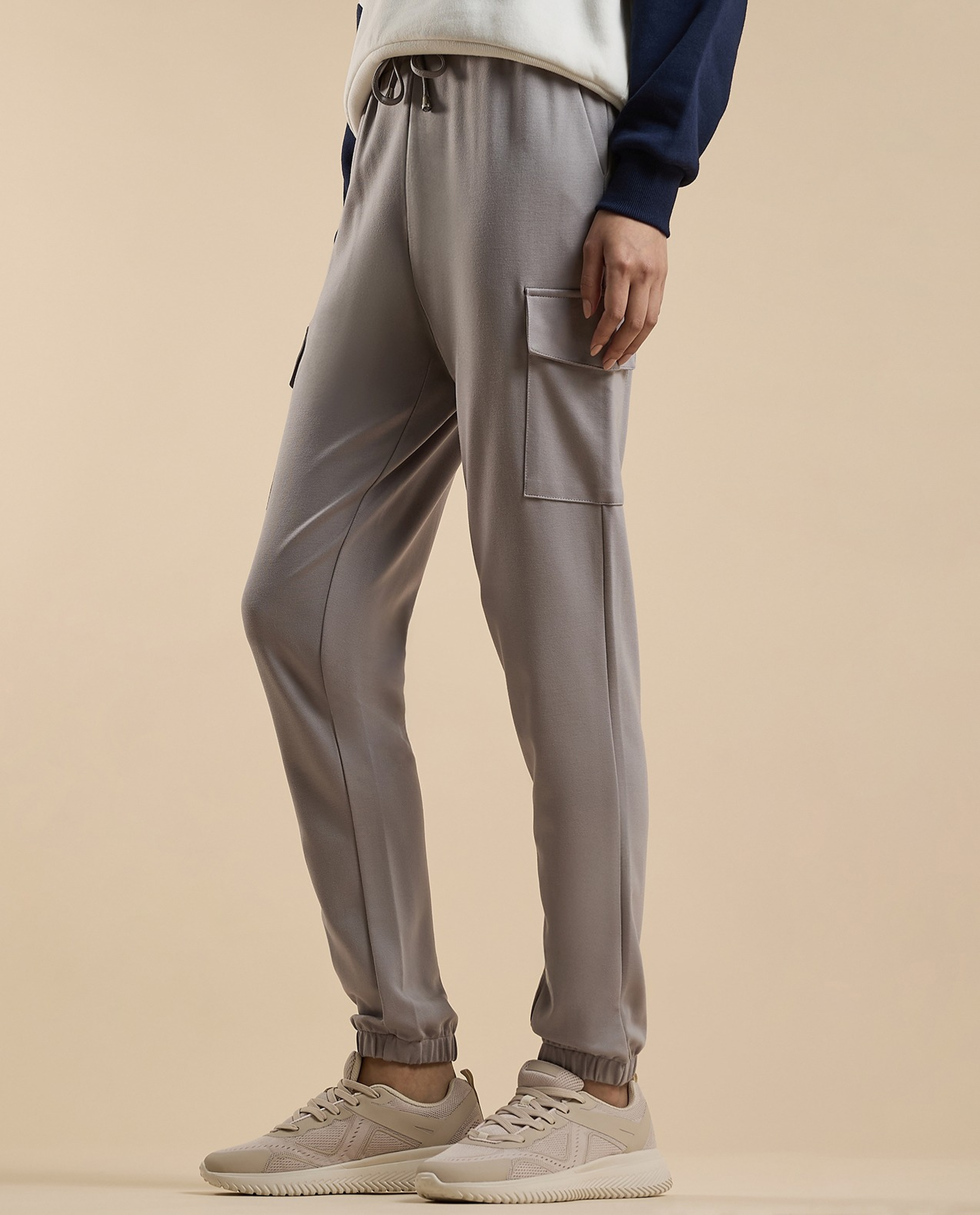 Solid Joggers with Drawstring Waist