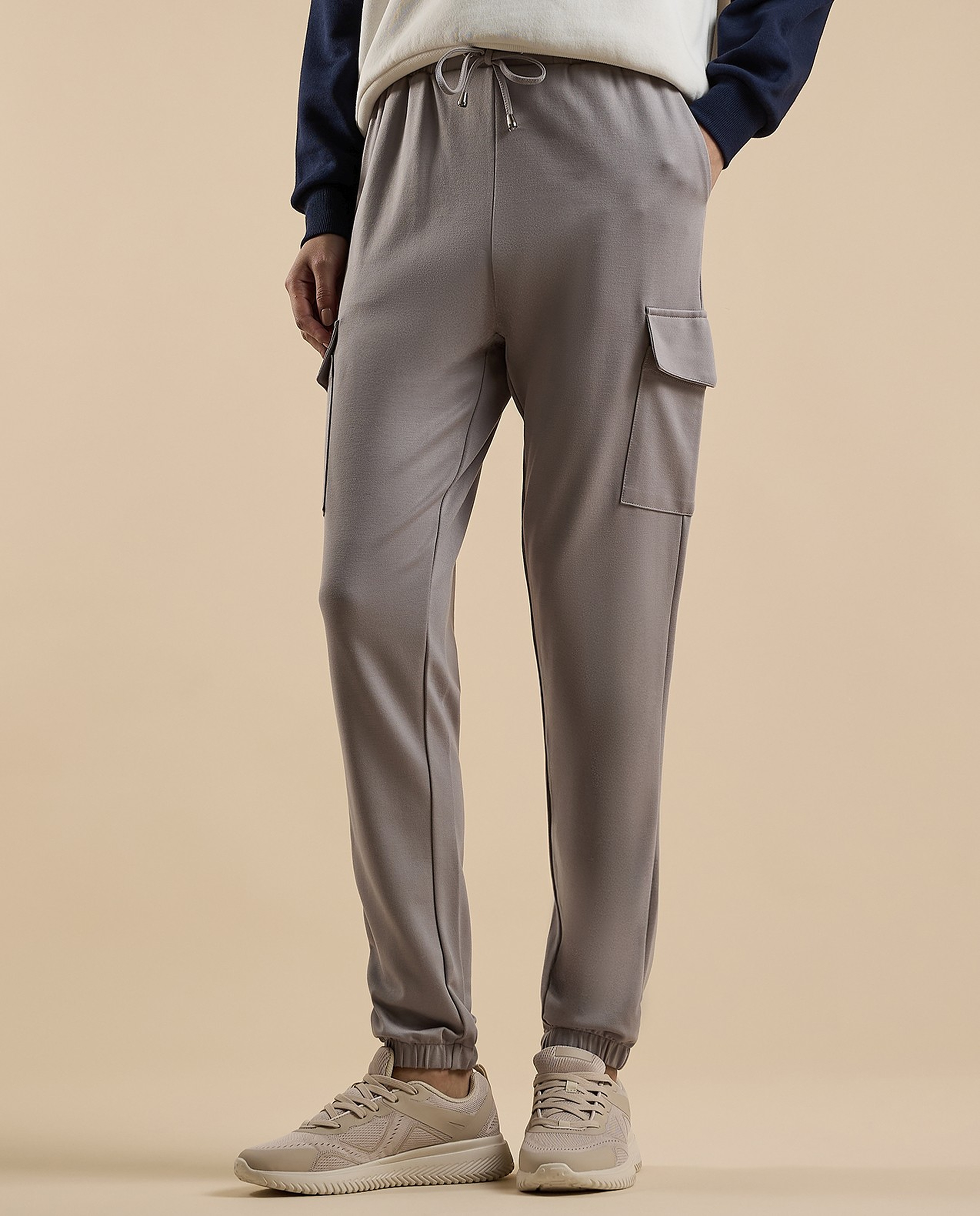 Solid Joggers with Drawstring Waist