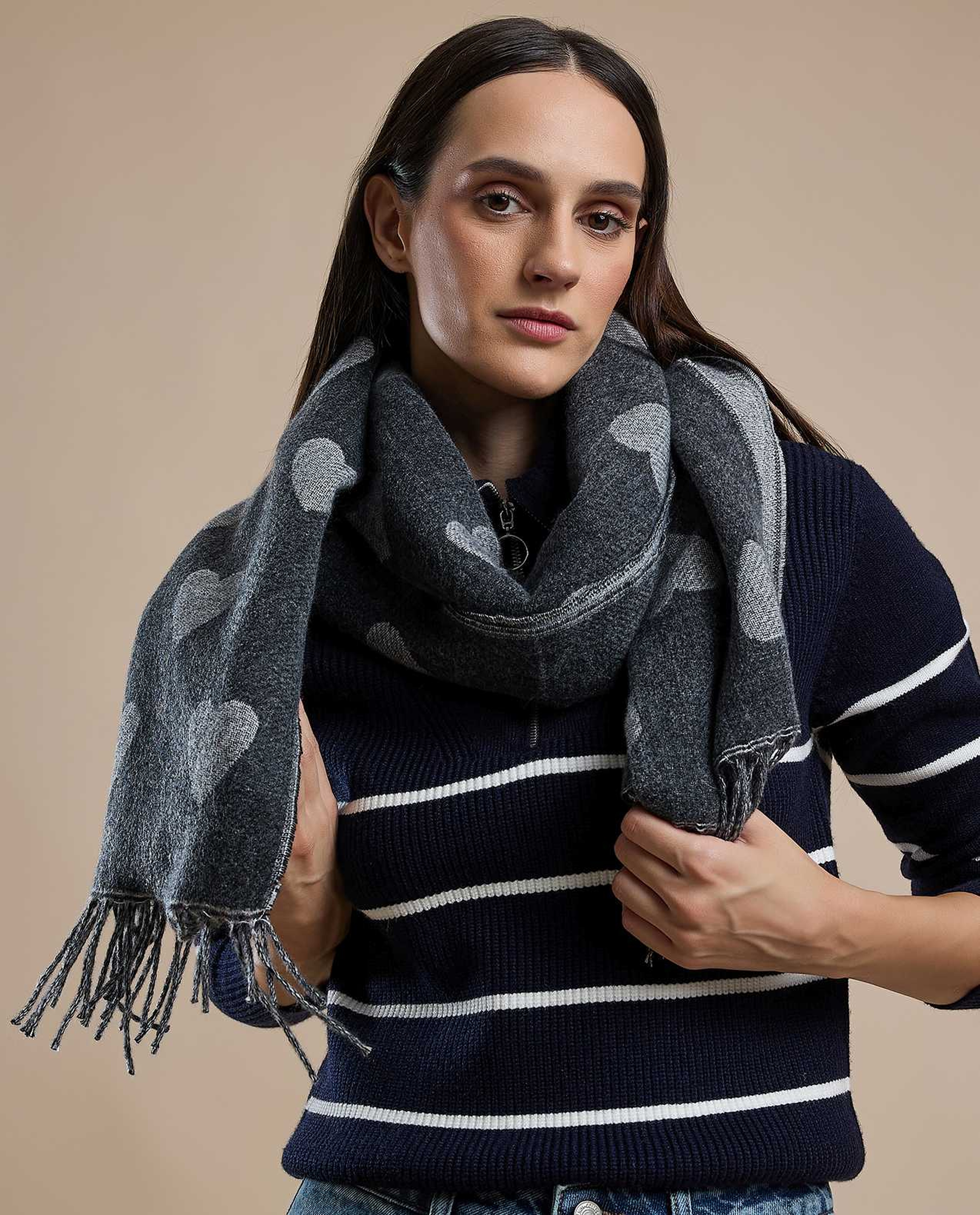 Heart Patterned Scarf