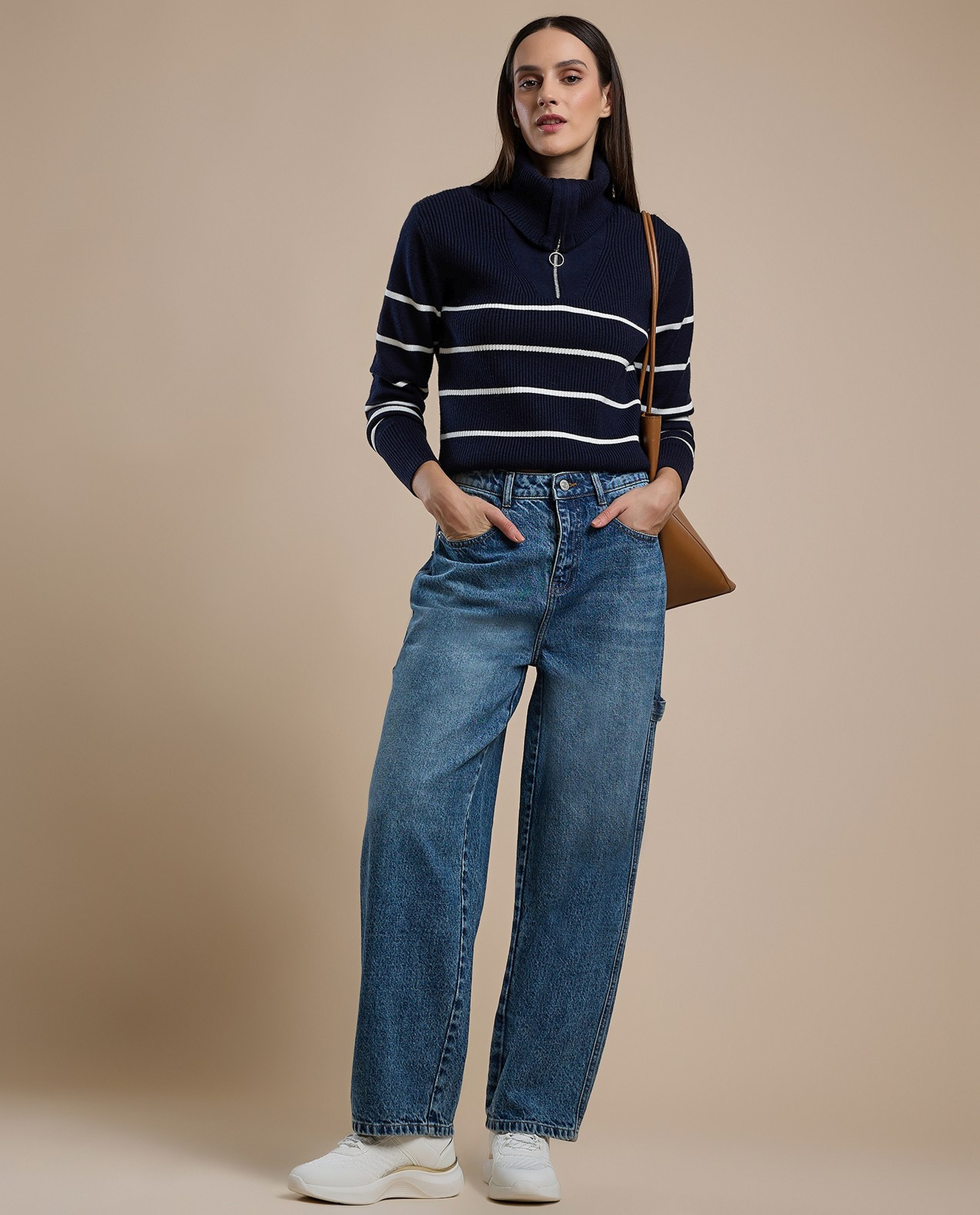 Faded Skater Jeans with Button Closure