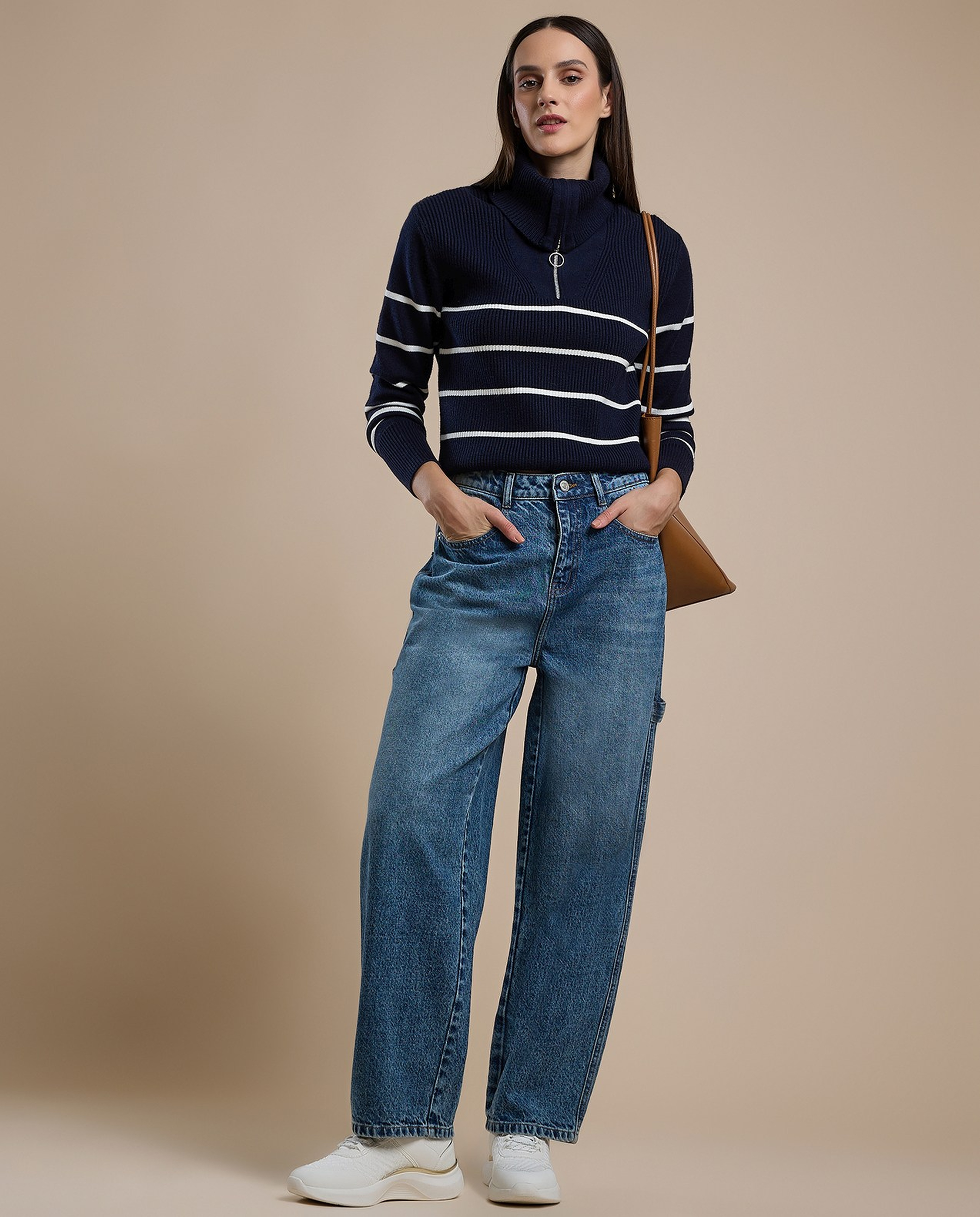 Faded Skater Jeans with Button Closure