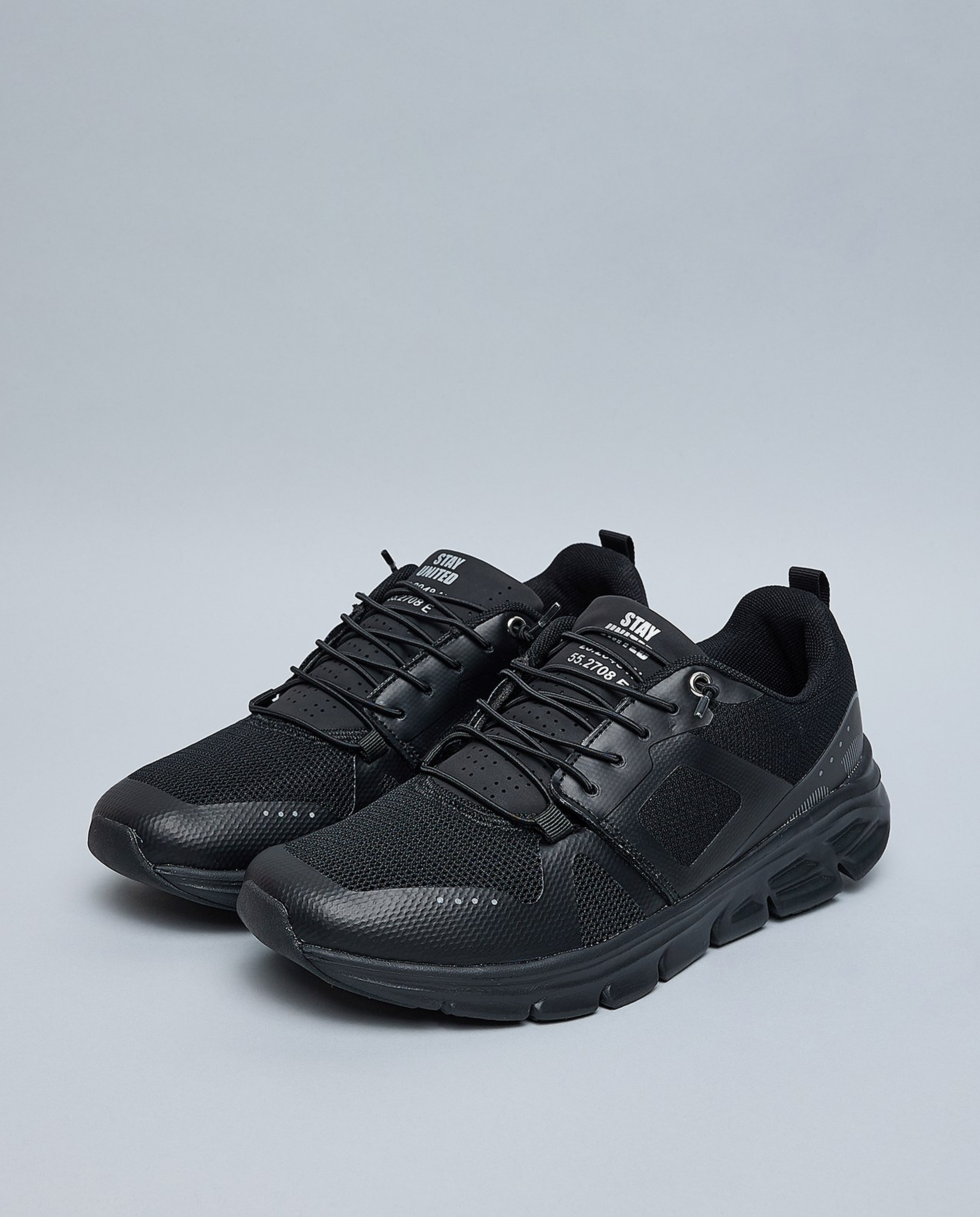 Mesh Detail Lace Up Sports Shoes