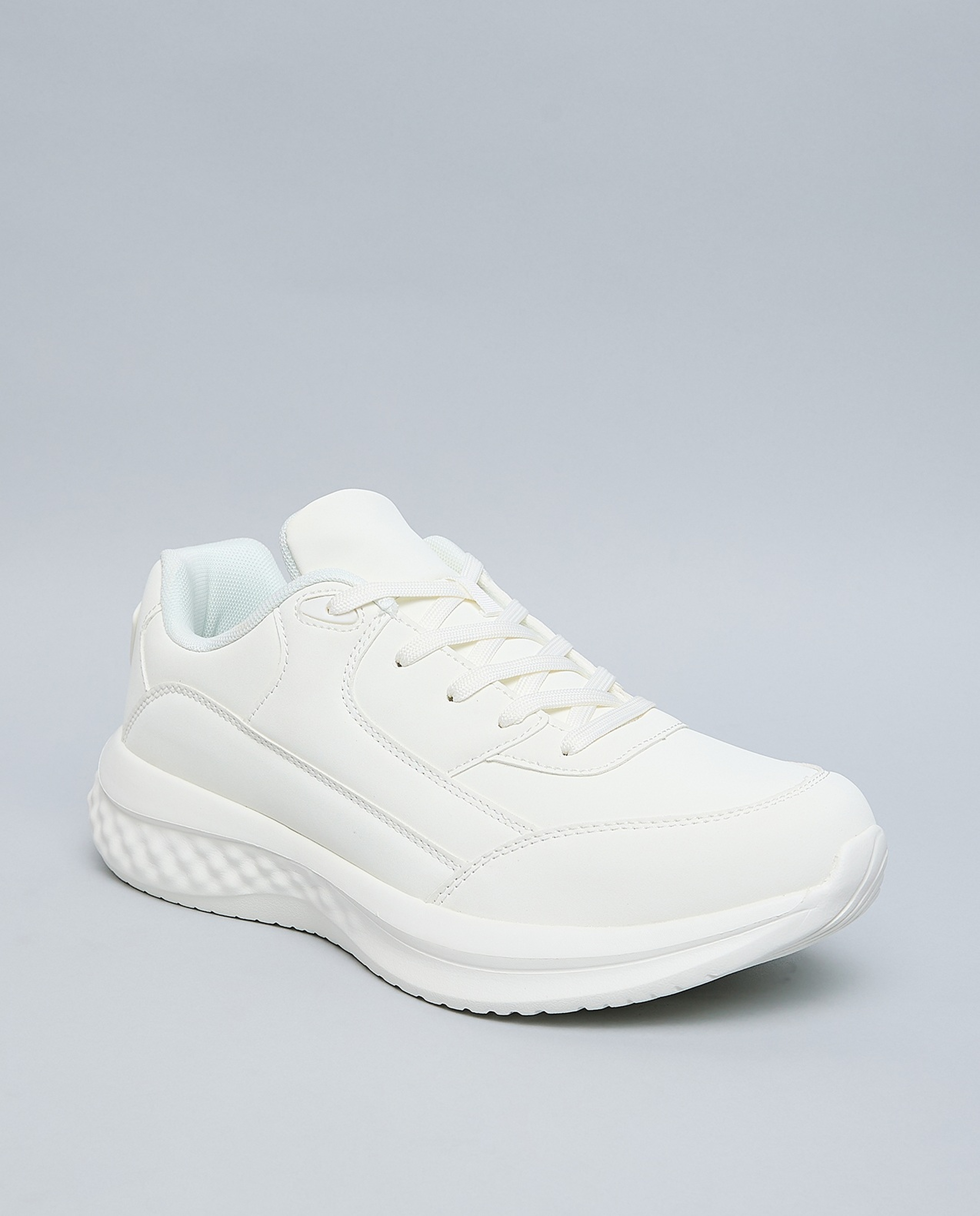 Solid Lace Up Sports Shoes