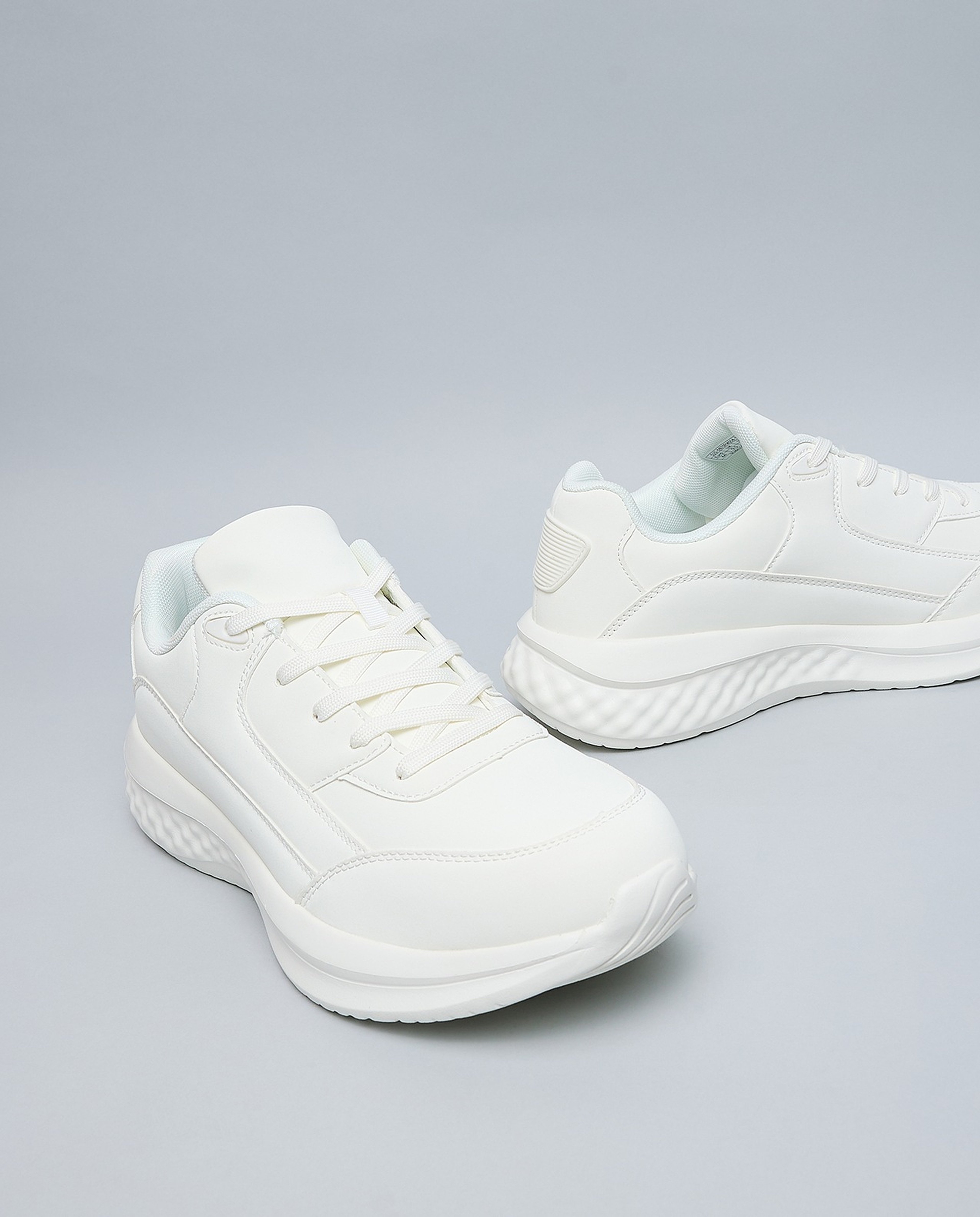 Solid Lace Up Sports Shoes