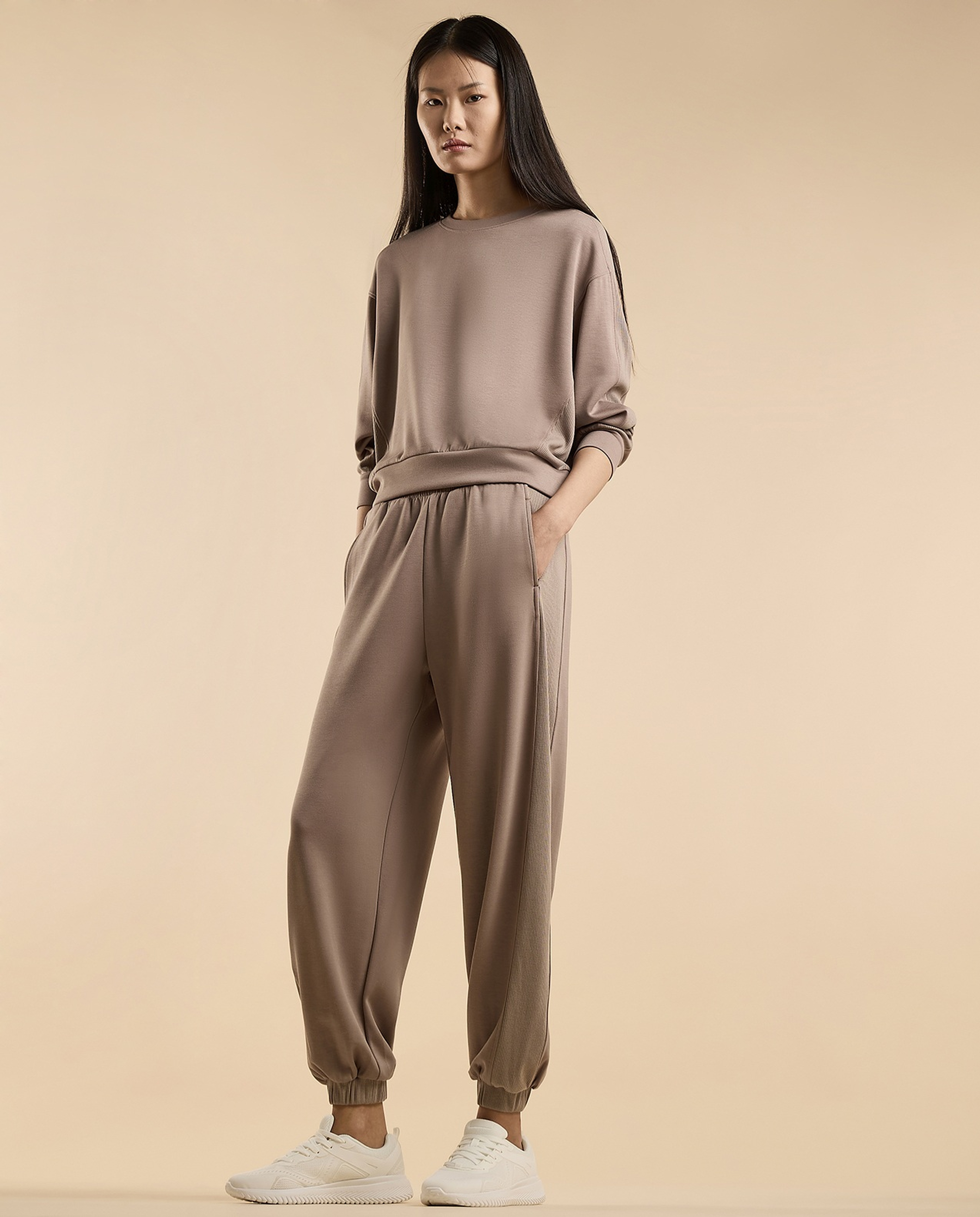 Solid Joggers with Drawstring Waist