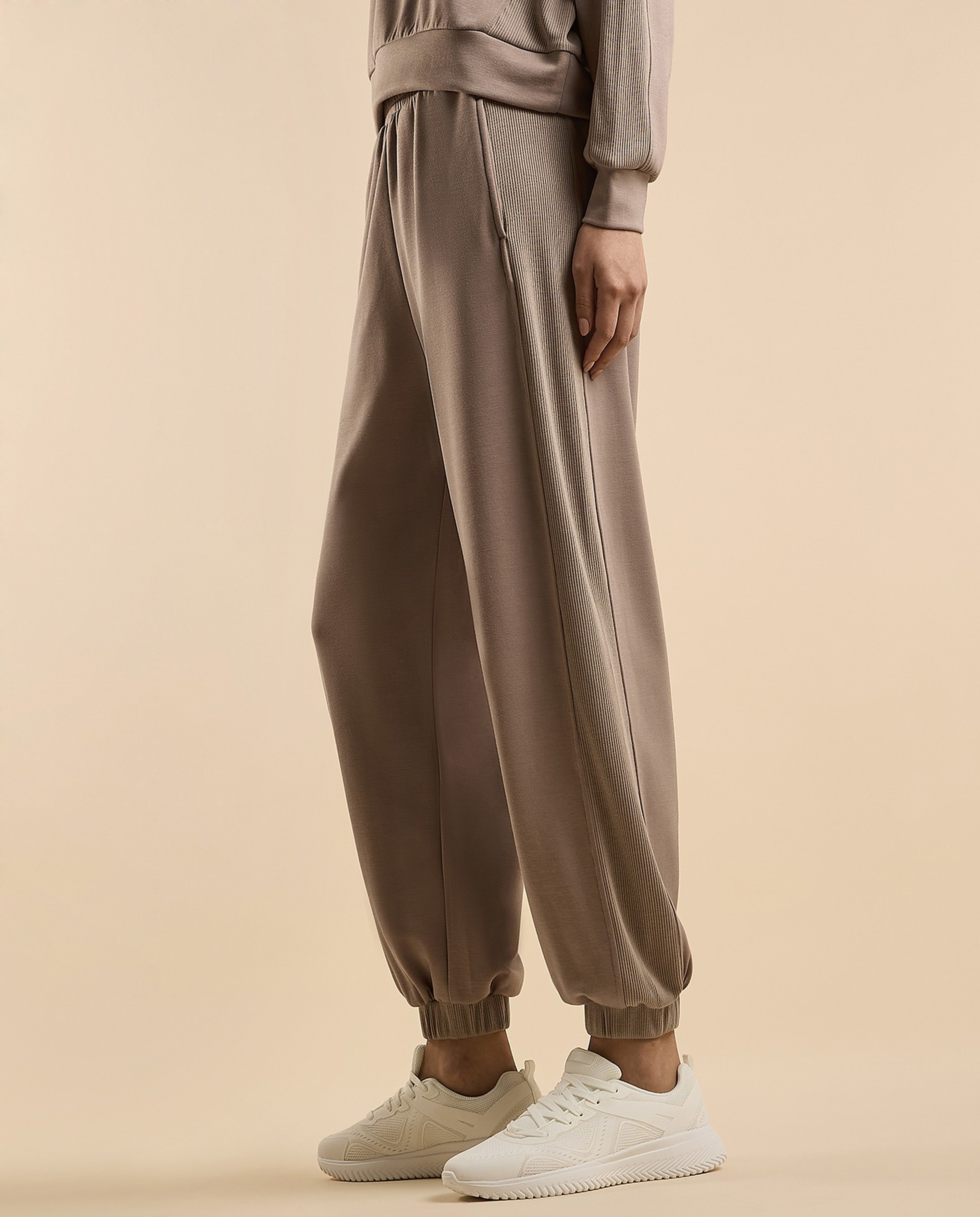 Solid Joggers with Drawstring Waist