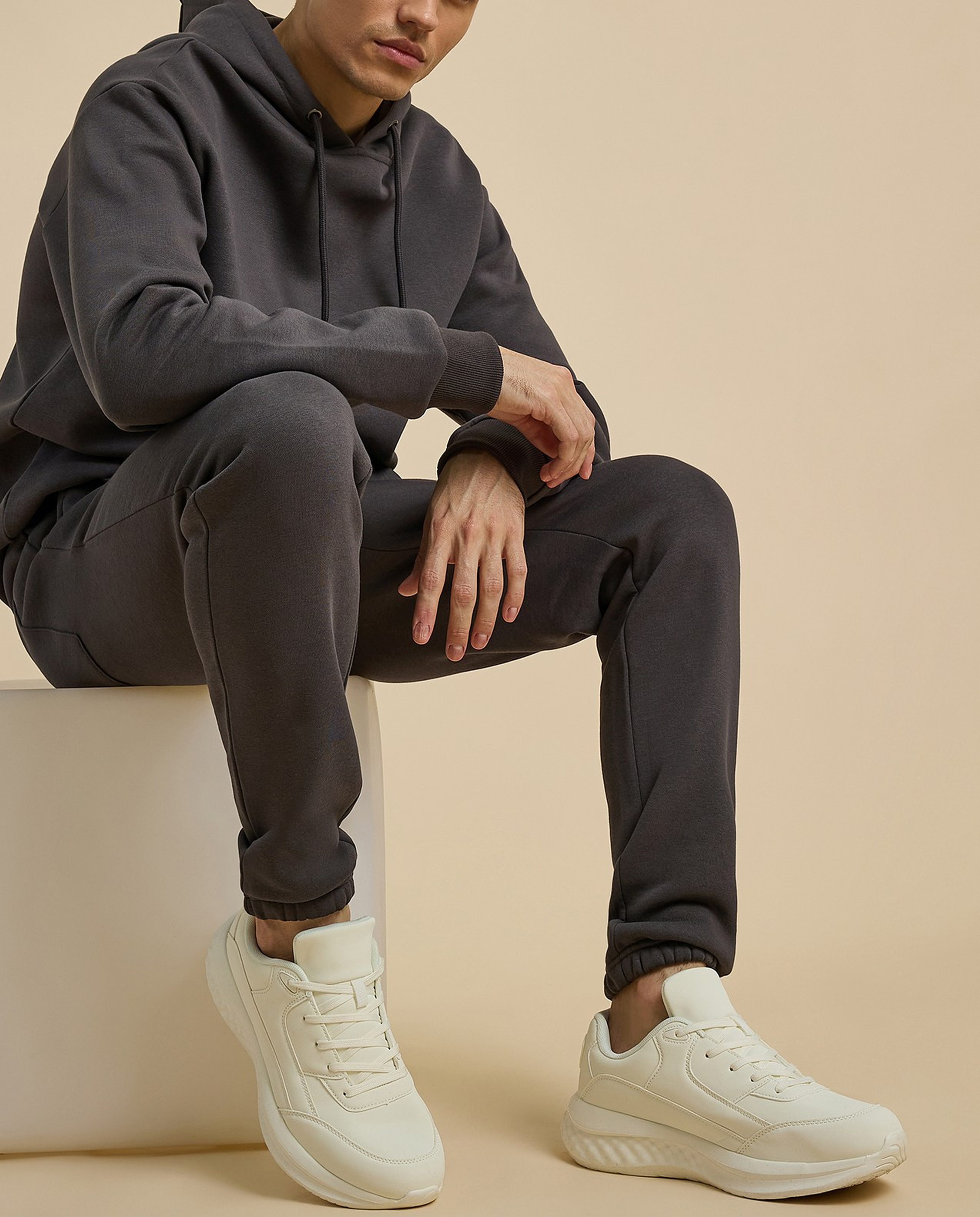 Solid Lace Up Sports Shoes