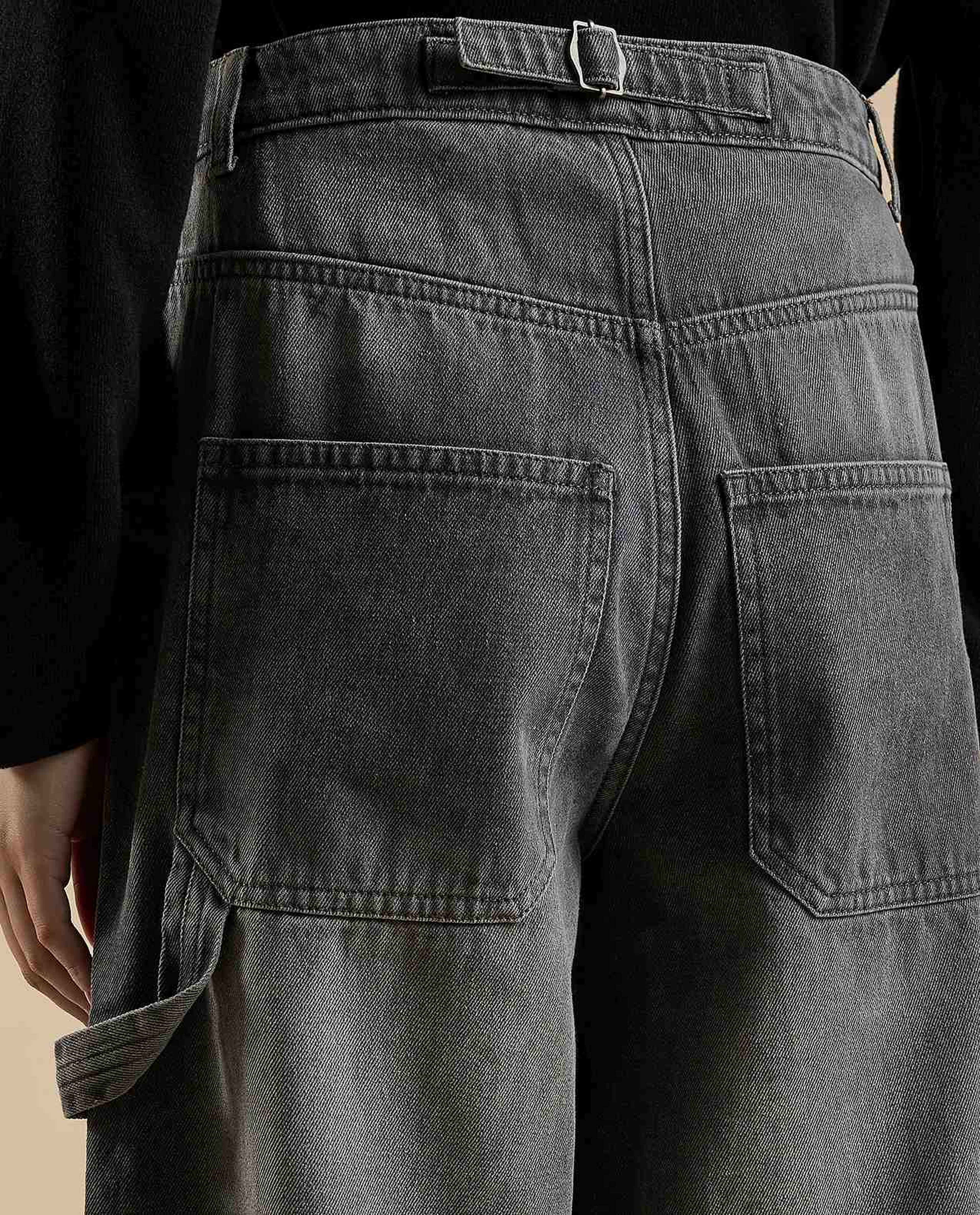 Faded Skater Jeans with Button Closure