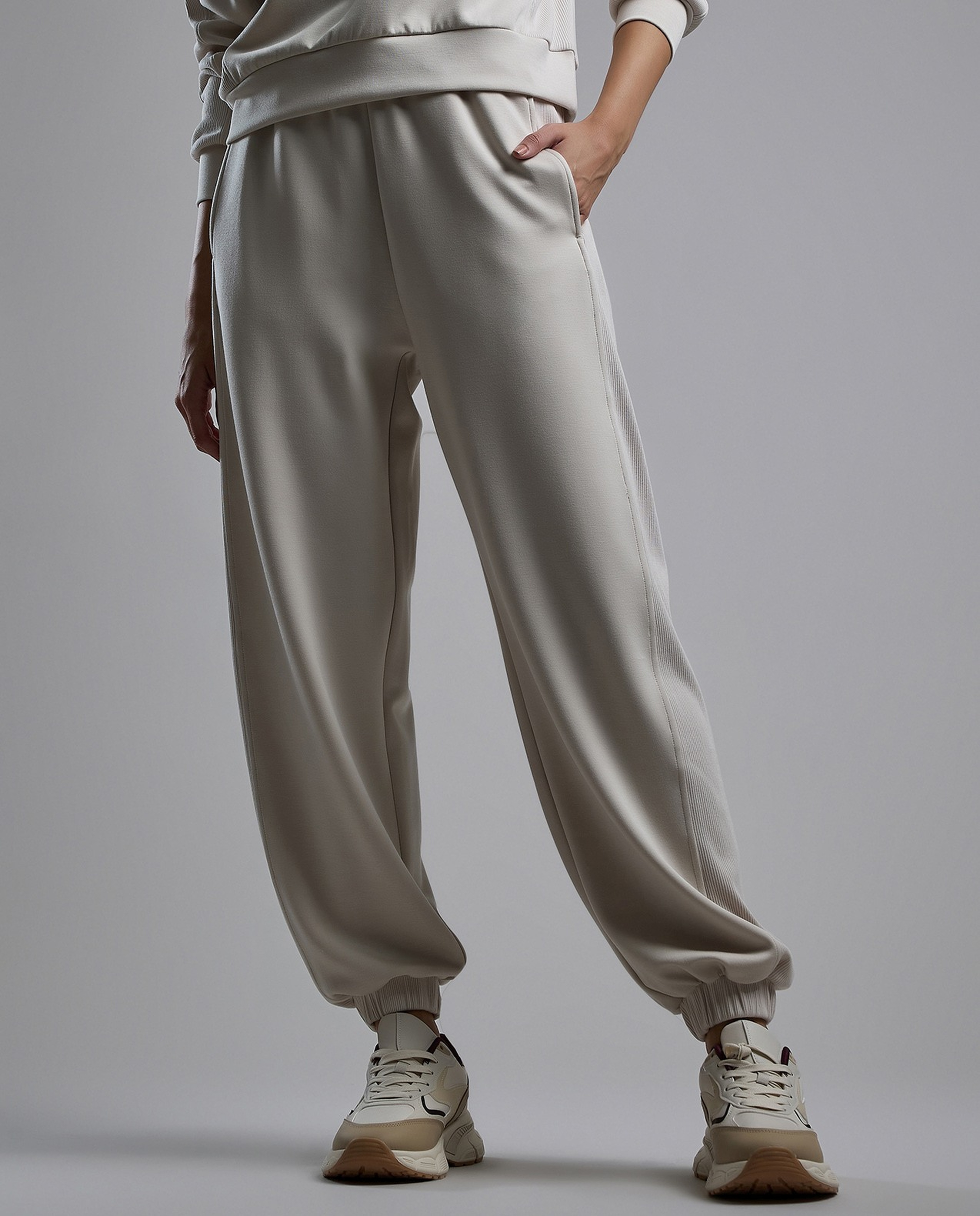 Solid Joggers with Drawstring Waist