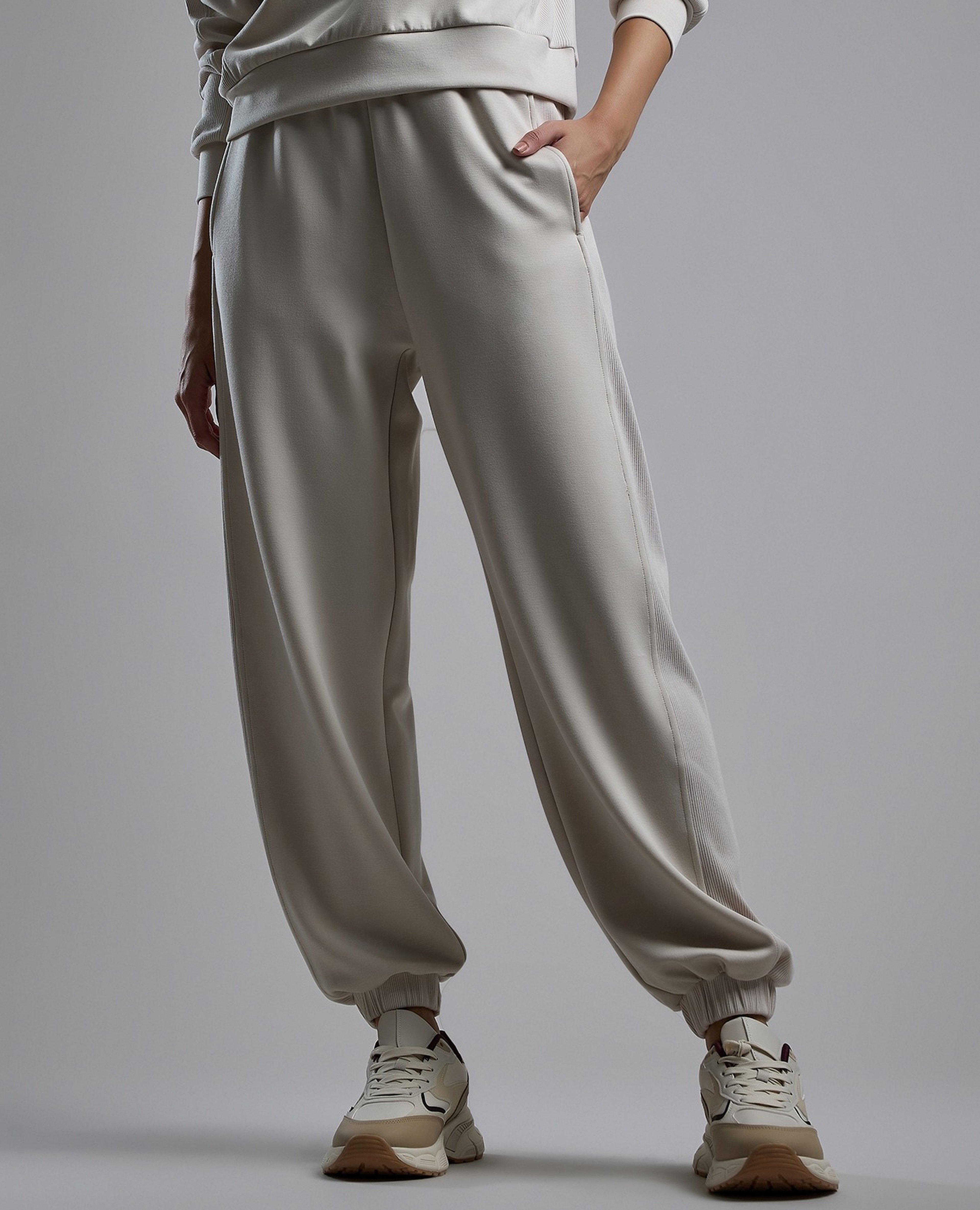 Solid Joggers with Drawstring Waist